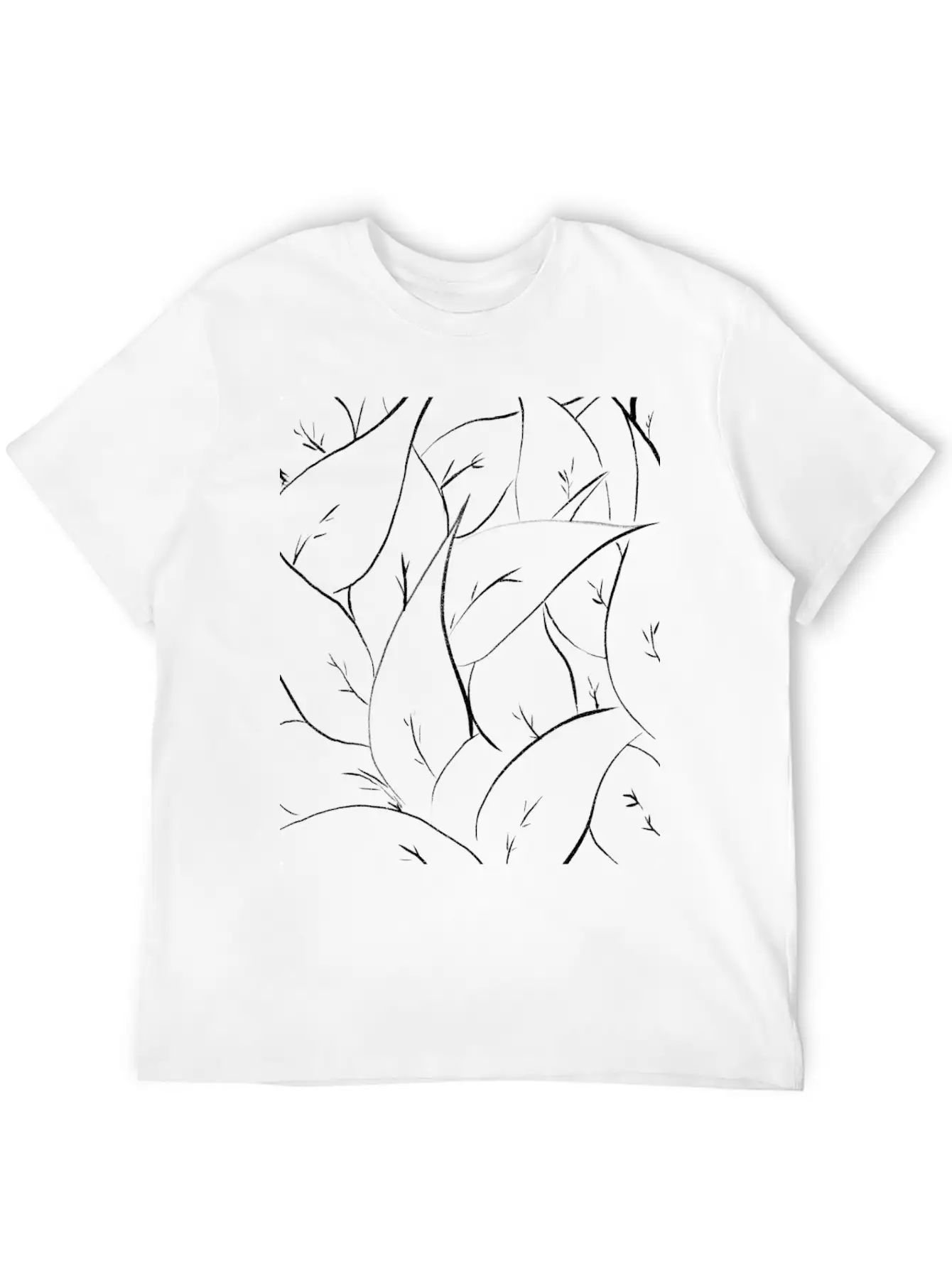 Tree Leave Pattern Tree Leaves Forest Forests Life Unisex Short Sleeve Soft Cotton T-Shirt – Casual Everyday Wear