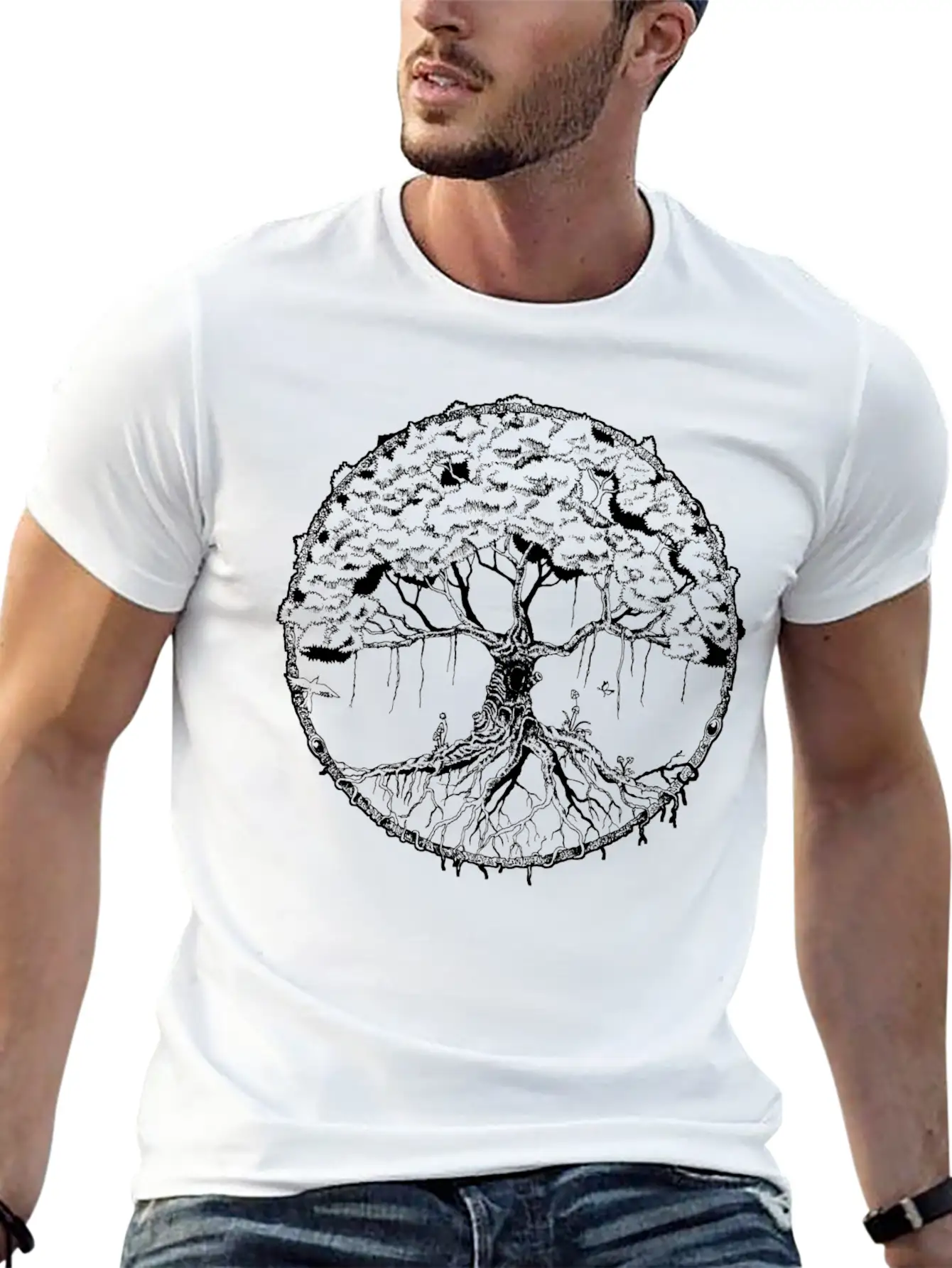 Tree Of Life - Mother Nature Unisex Short Sleeve Soft Cotton T-Shirt – Casual Everyday Wear