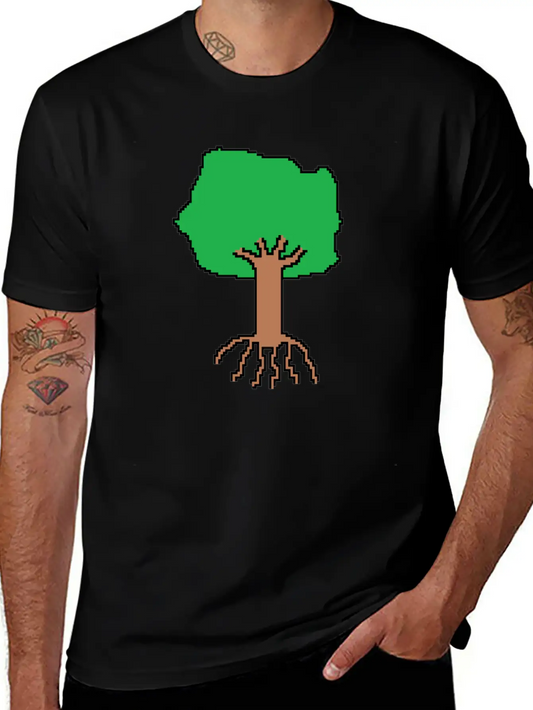 Tree Pixel Art Timeless Short Sleeve Tee – Comfy And Minimalist Design