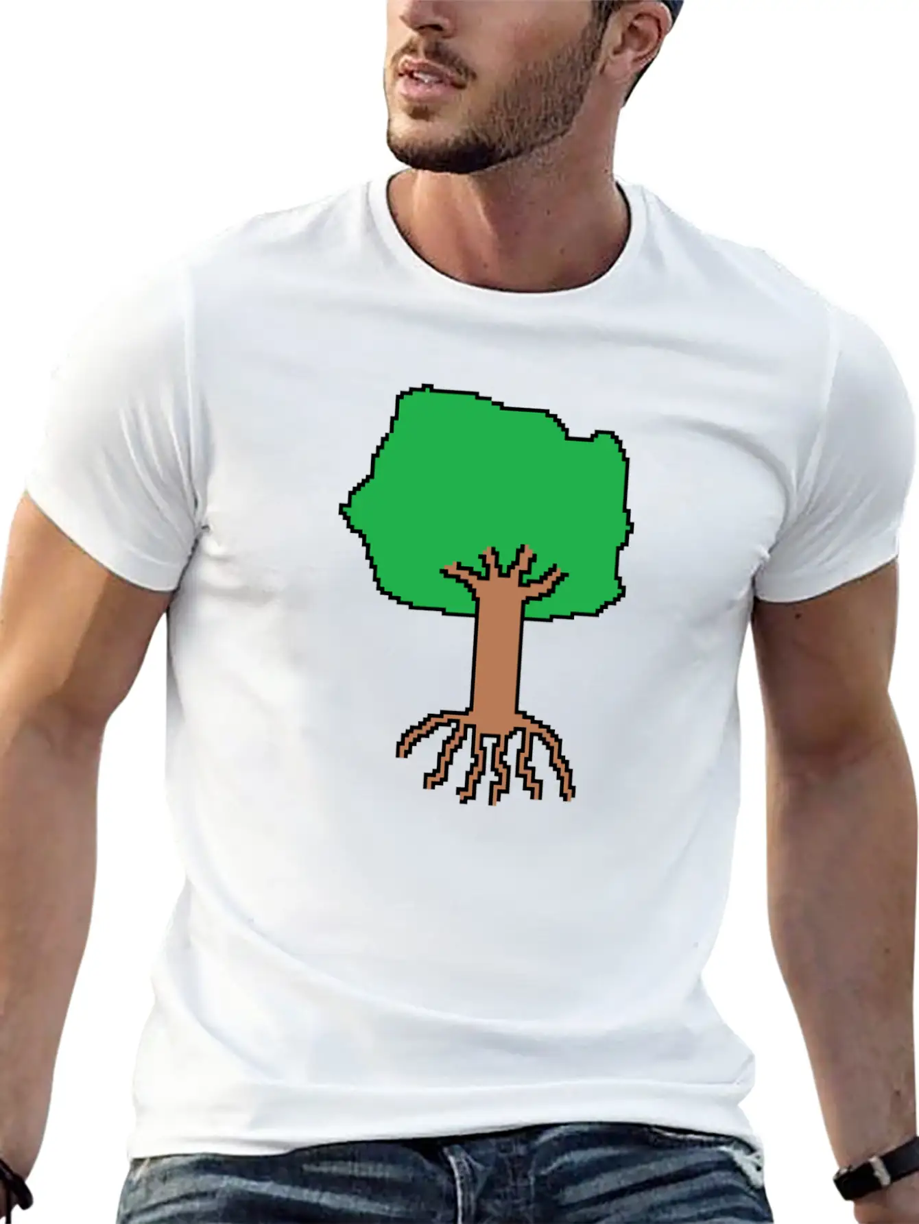Tree Pixel Art Timeless Short Sleeve Tee – Comfy And Minimalist Design