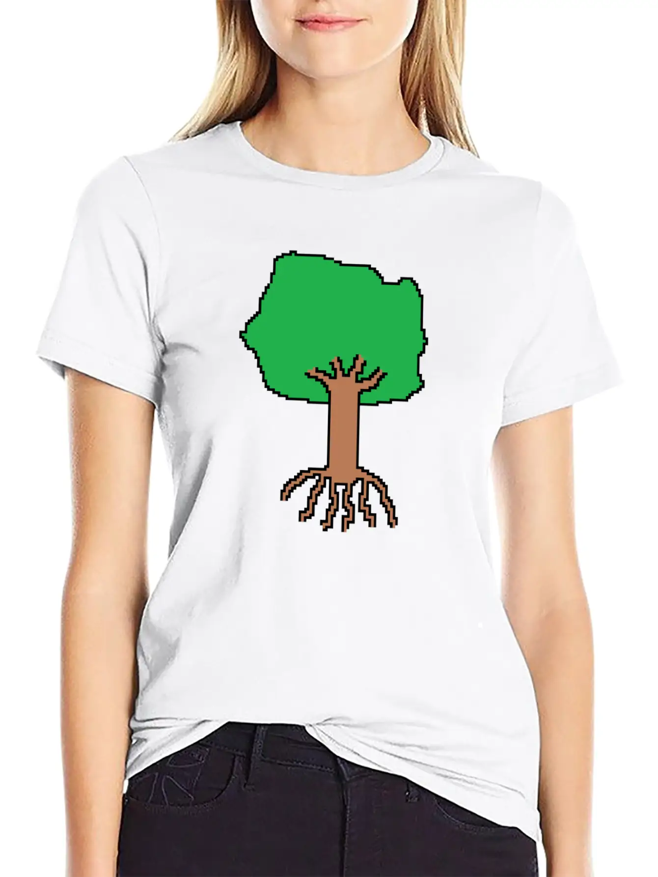 Tree Pixel Art Timeless Short Sleeve Tee – Comfy And Minimalist Design