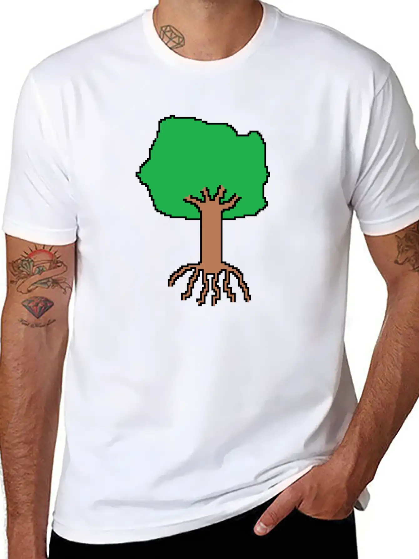 Tree Pixel Art Timeless Short Sleeve Tee – Comfy And Minimalist Design