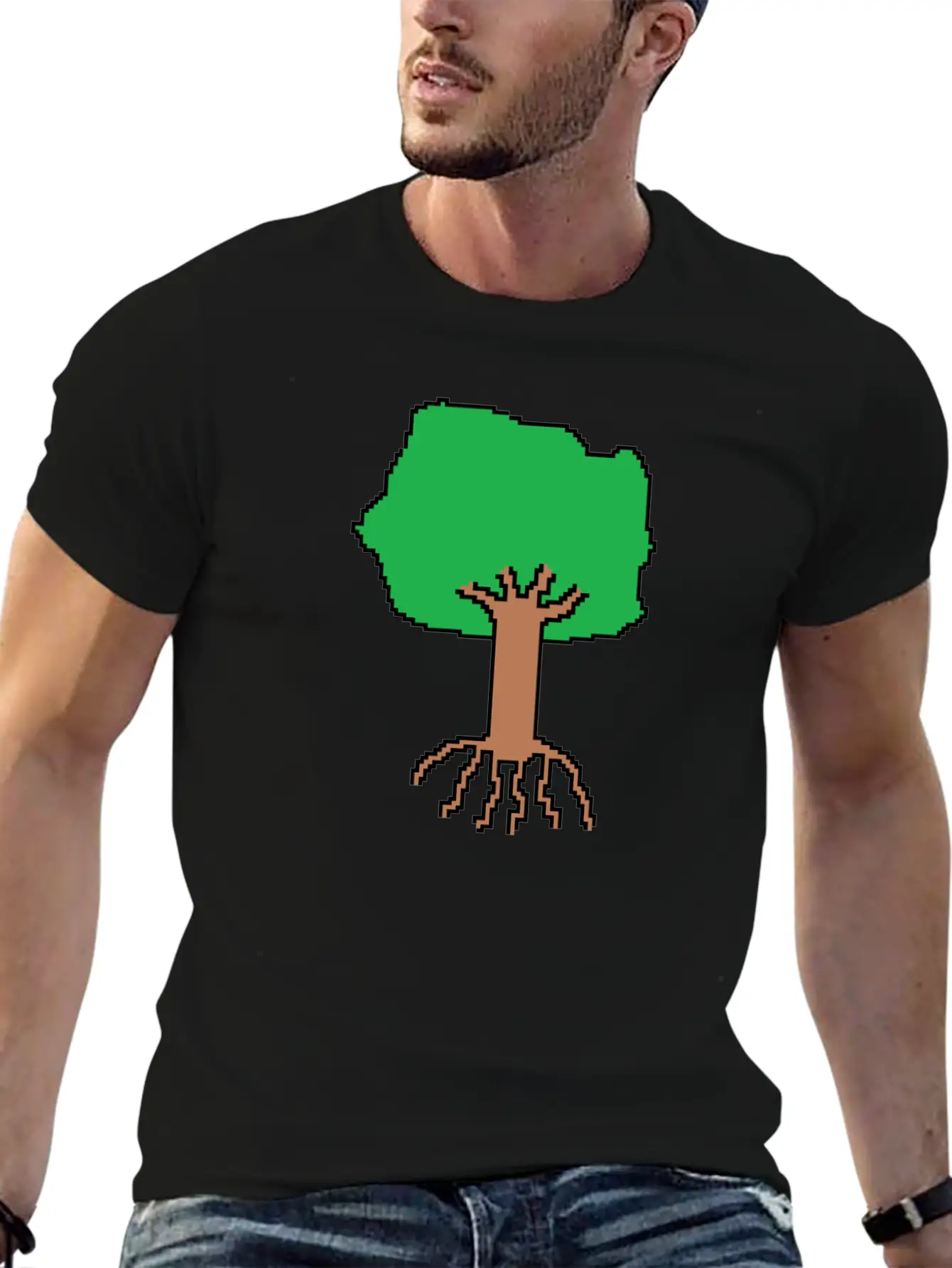 Tree Pixel Art Timeless Short Sleeve Tee – Comfy And Minimalist Design
