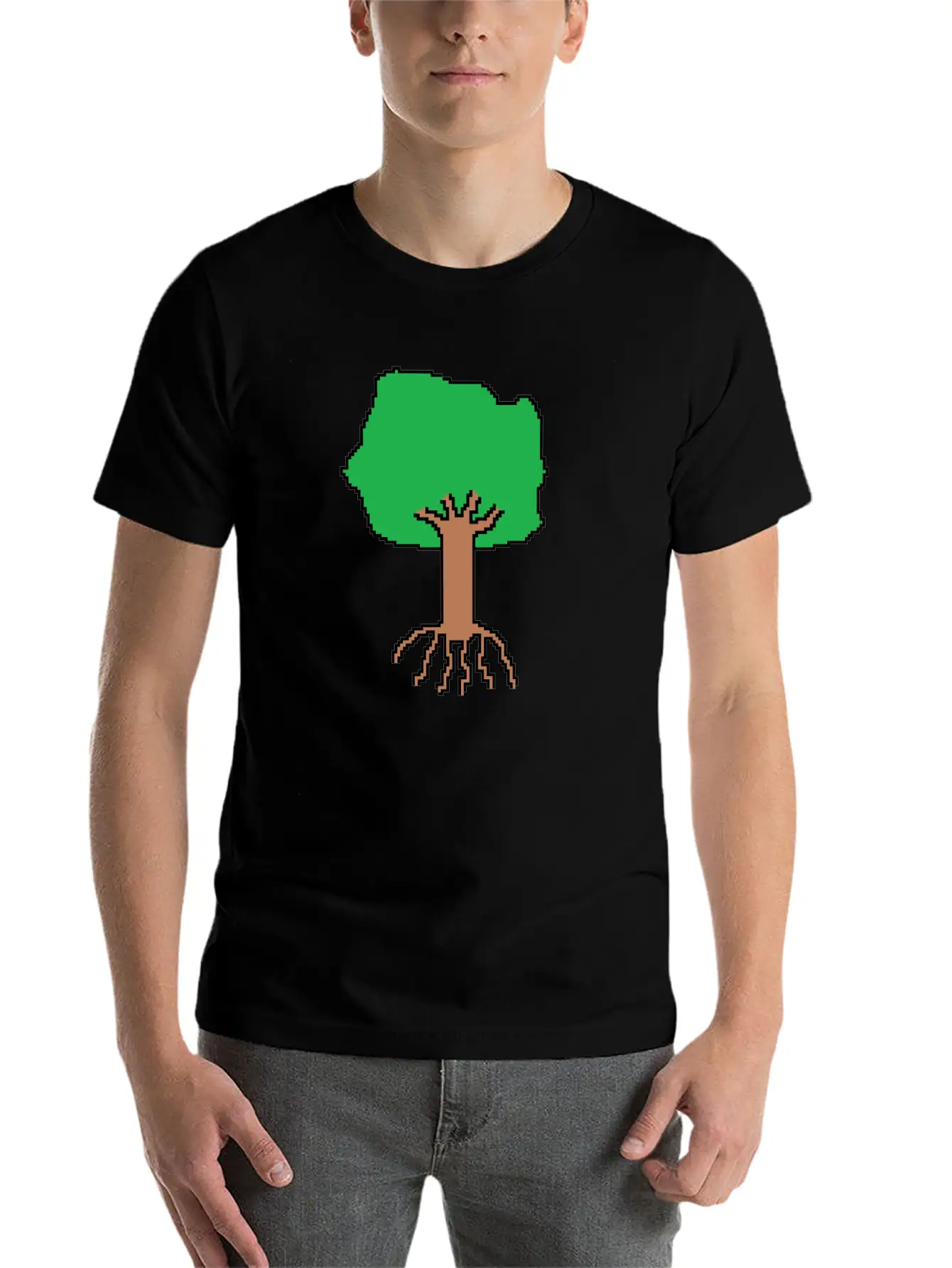 Tree Pixel Art Timeless Short Sleeve Tee – Comfy And Minimalist Design