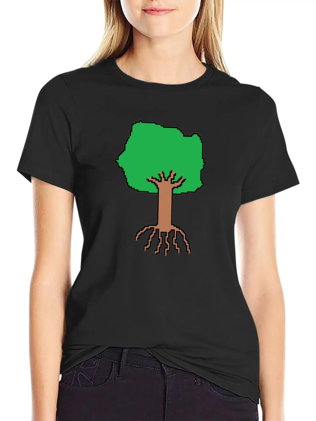 Tree Pixel Art Timeless Short Sleeve Tee – Comfy And Minimalist Design