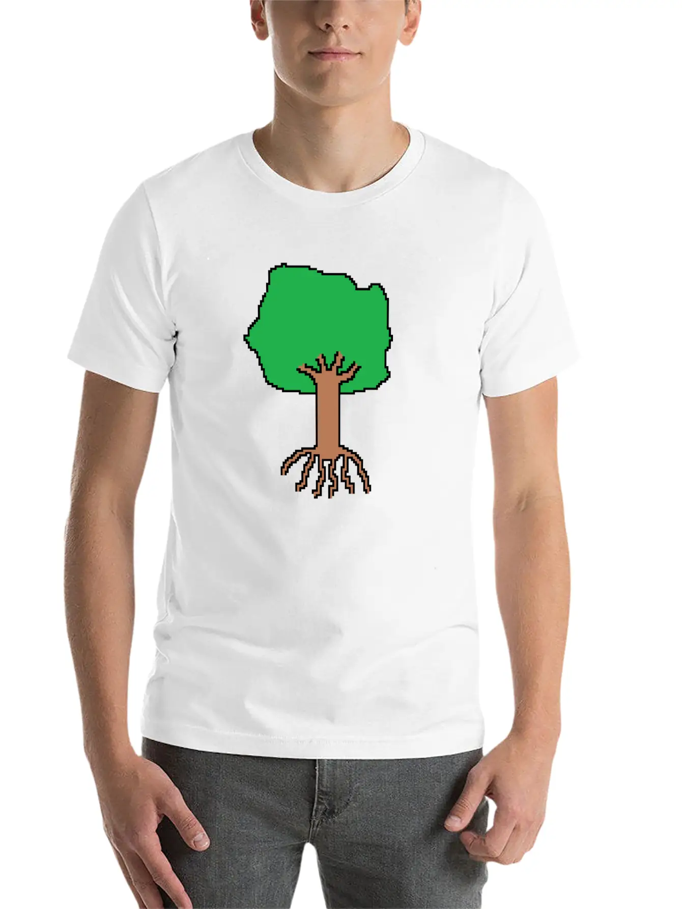 Tree Pixel Art Timeless Short Sleeve Tee – Comfy And Minimalist Design
