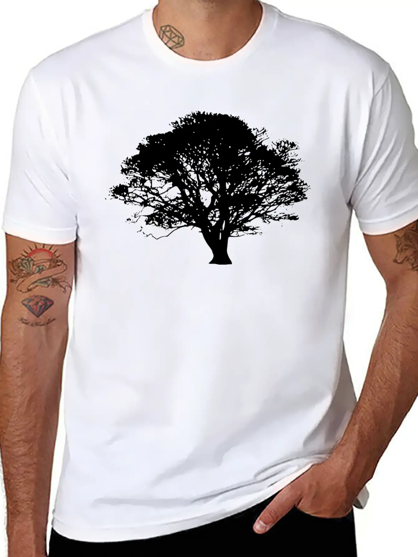 Tree Silhouettes Stylish Everyday T-Shirt – Unisex Basic Cotton Tee