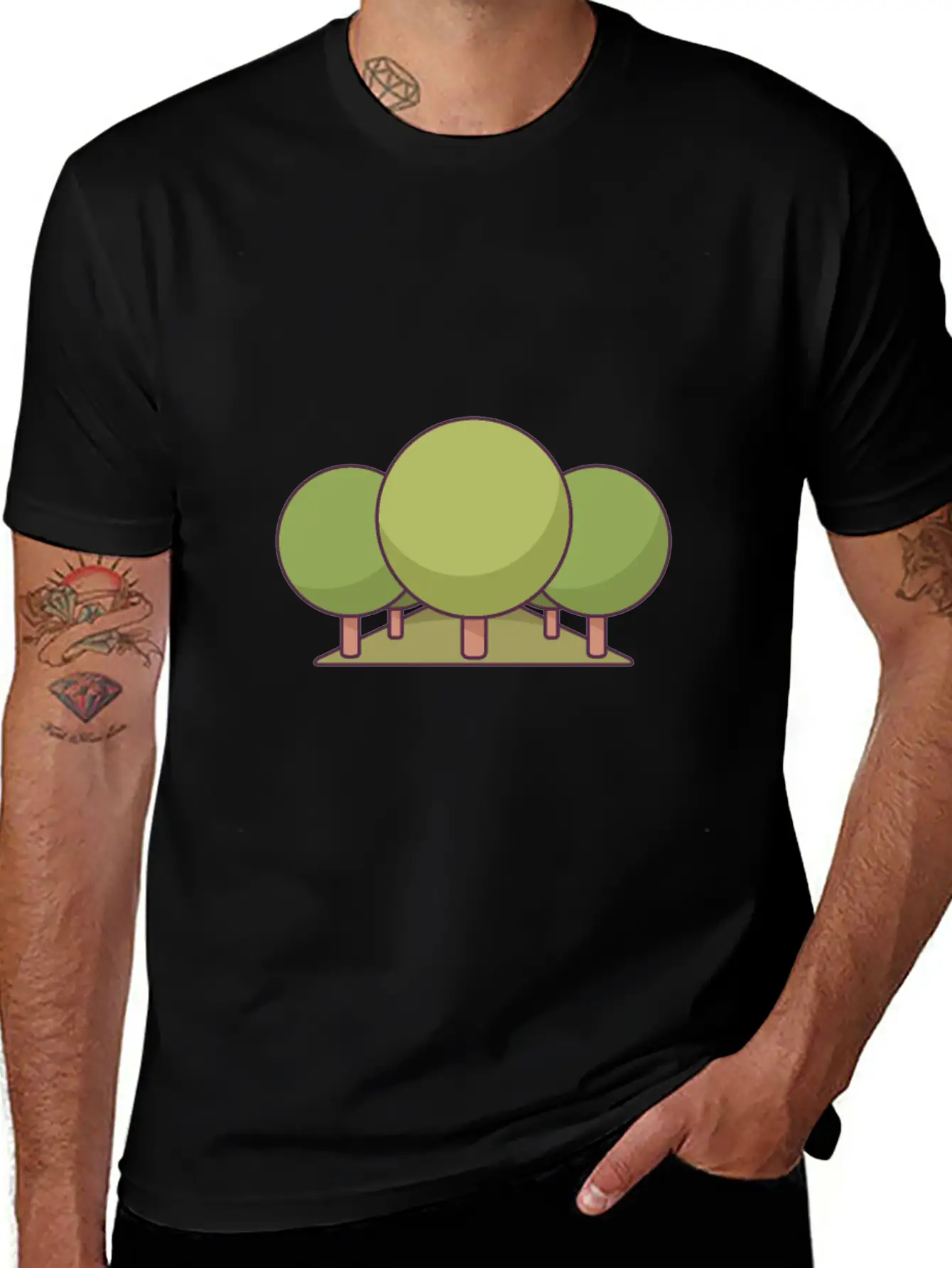Trees In A Park Unisex Short Sleeve Soft Cotton T-Shirt – Casual Everyday Wear