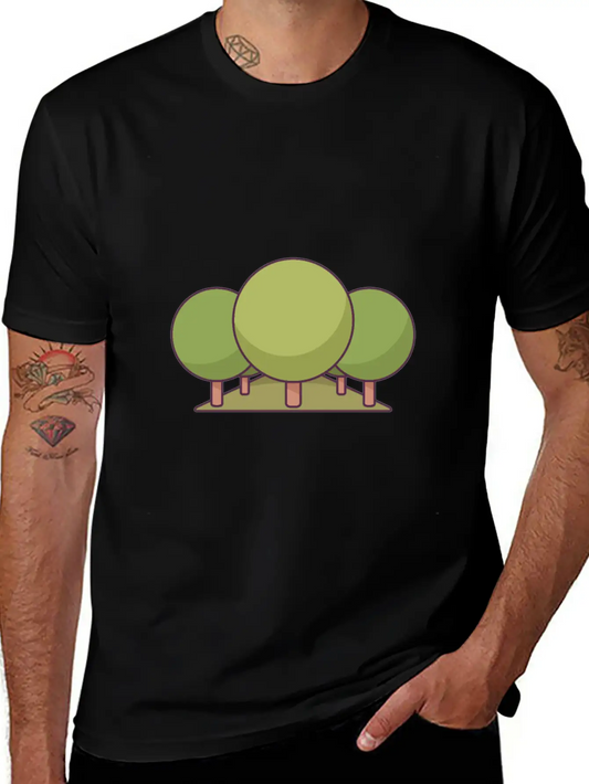 Trees In A Park Unisex Short Sleeve Soft Cotton T-Shirt – Casual Everyday Wear