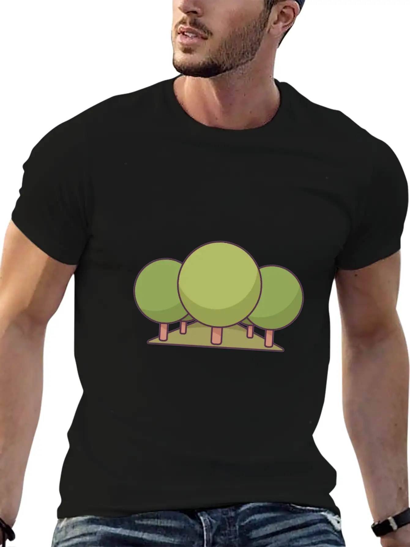 Trees In A Park Unisex Short Sleeve Soft Cotton T-Shirt – Casual Everyday Wear