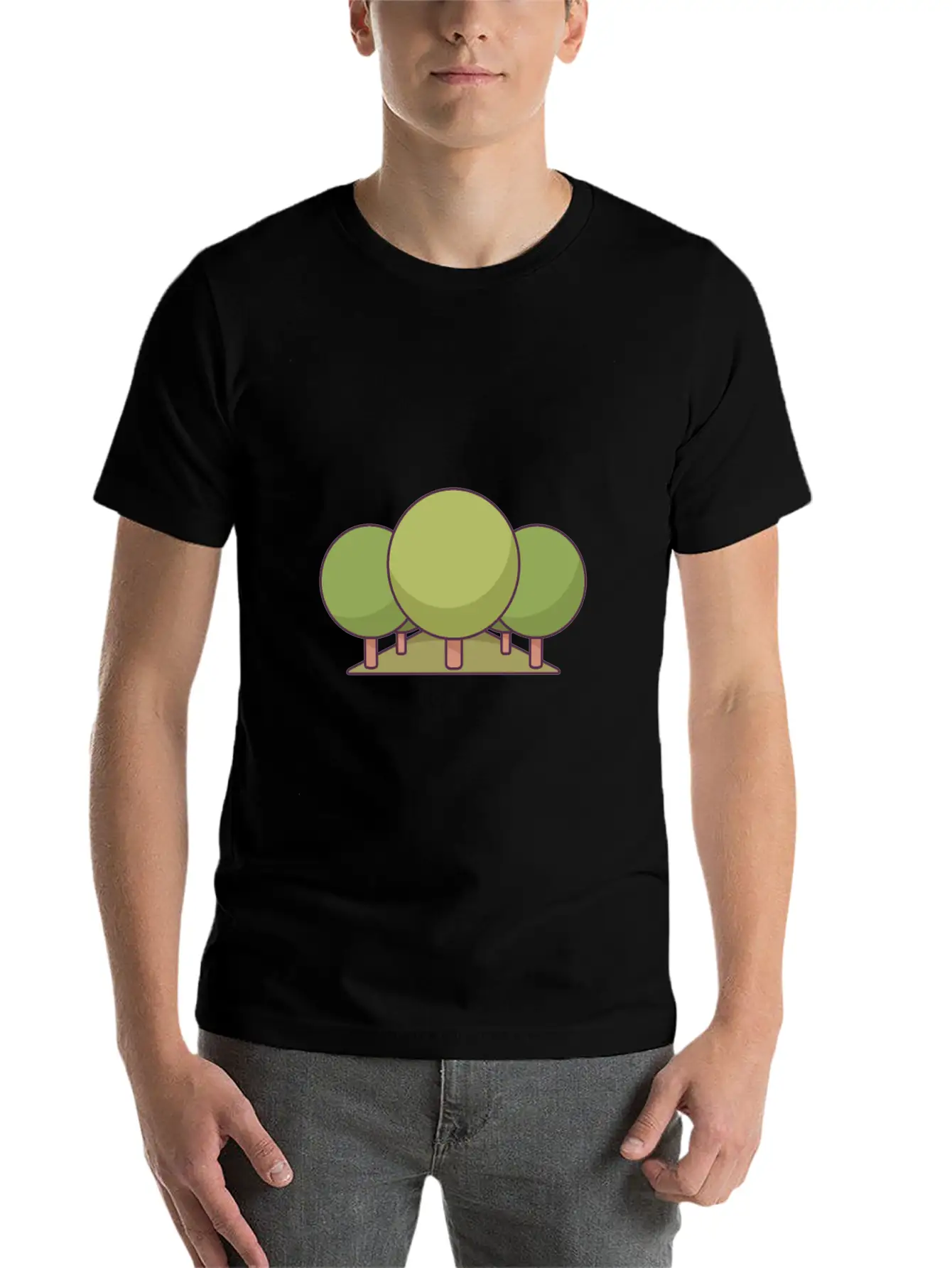 Trees In A Park Unisex Short Sleeve Soft Cotton T-Shirt – Casual Everyday Wear