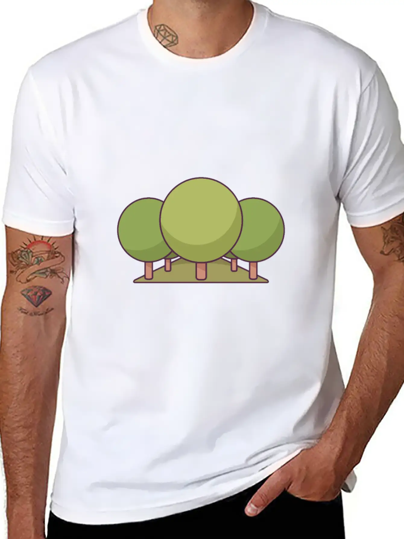 Trees In A Park Unisex Short Sleeve Soft Cotton T-Shirt – Casual Everyday Wear