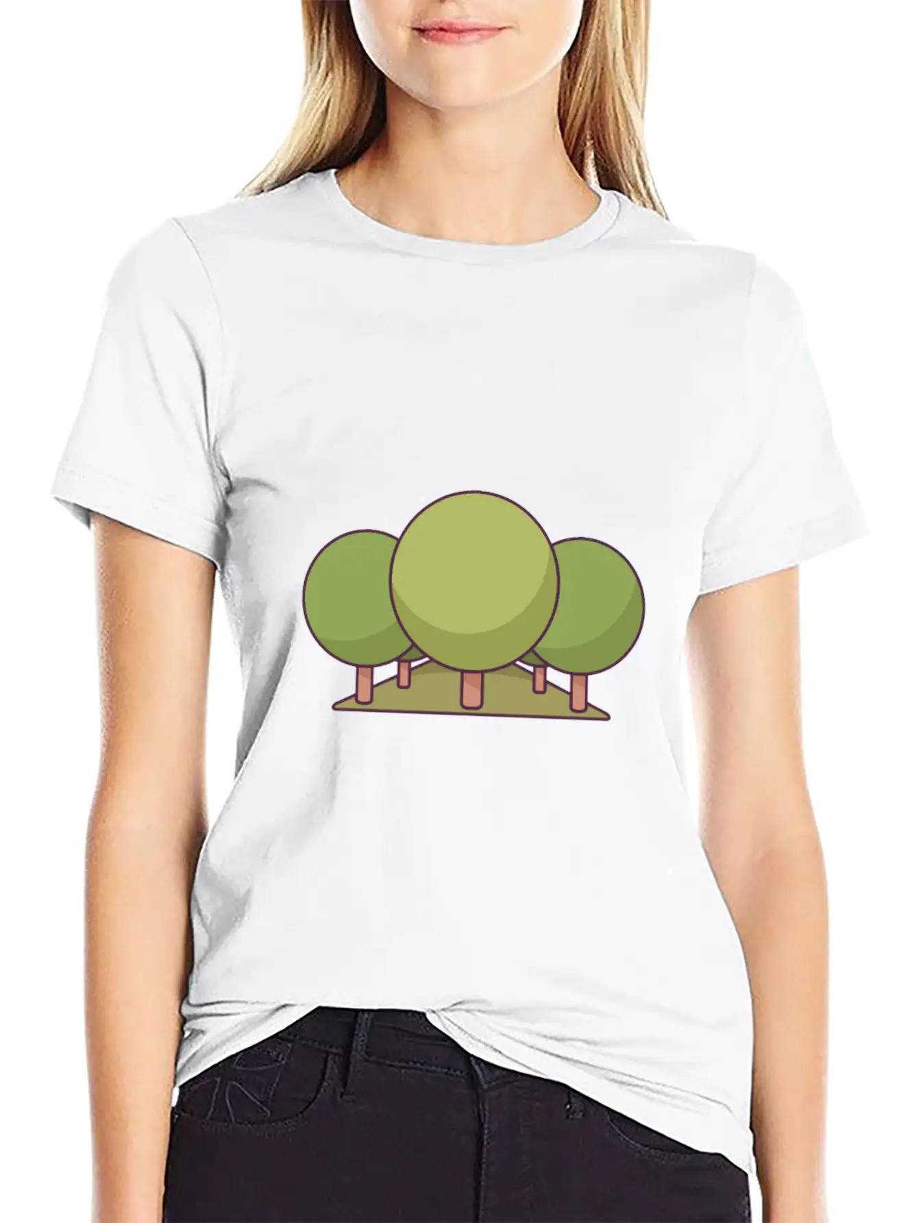 Trees In A Park Unisex Short Sleeve Soft Cotton T-Shirt – Casual Everyday Wear