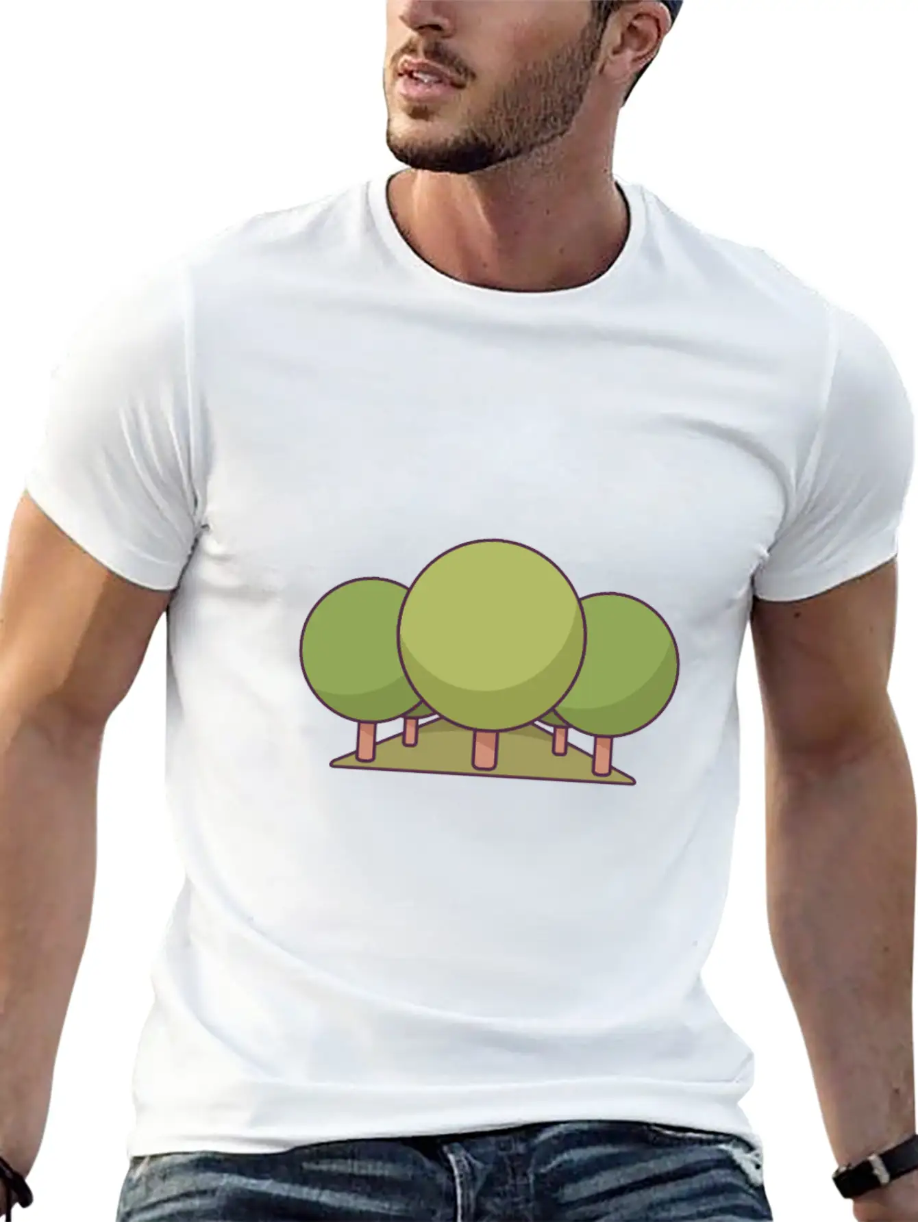 Trees In A Park Unisex Short Sleeve Soft Cotton T-Shirt – Casual Everyday Wear