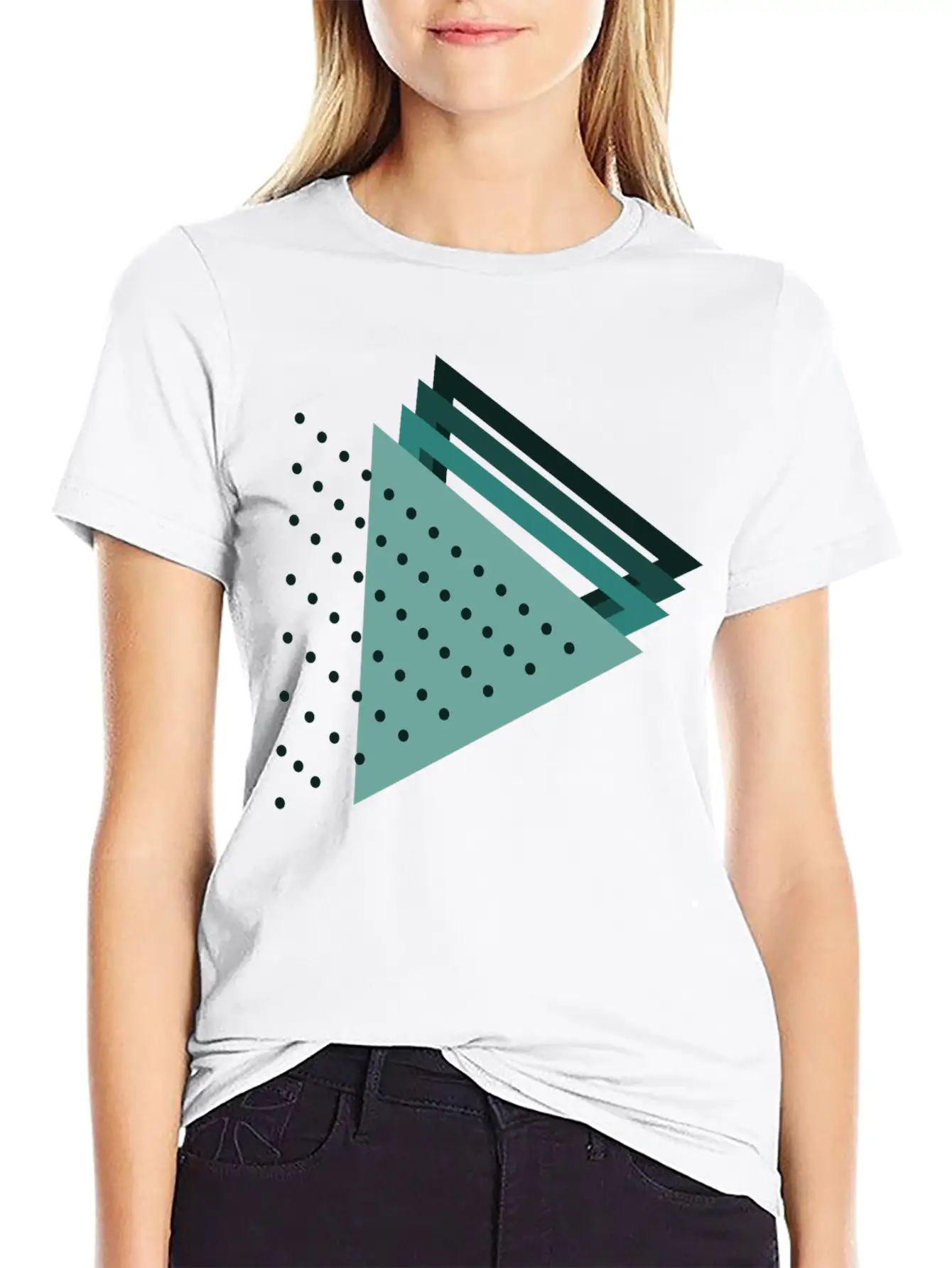 Triangles Abstract Art Stylish Everyday T-Shirt – Unisex Basic Cotton Tee