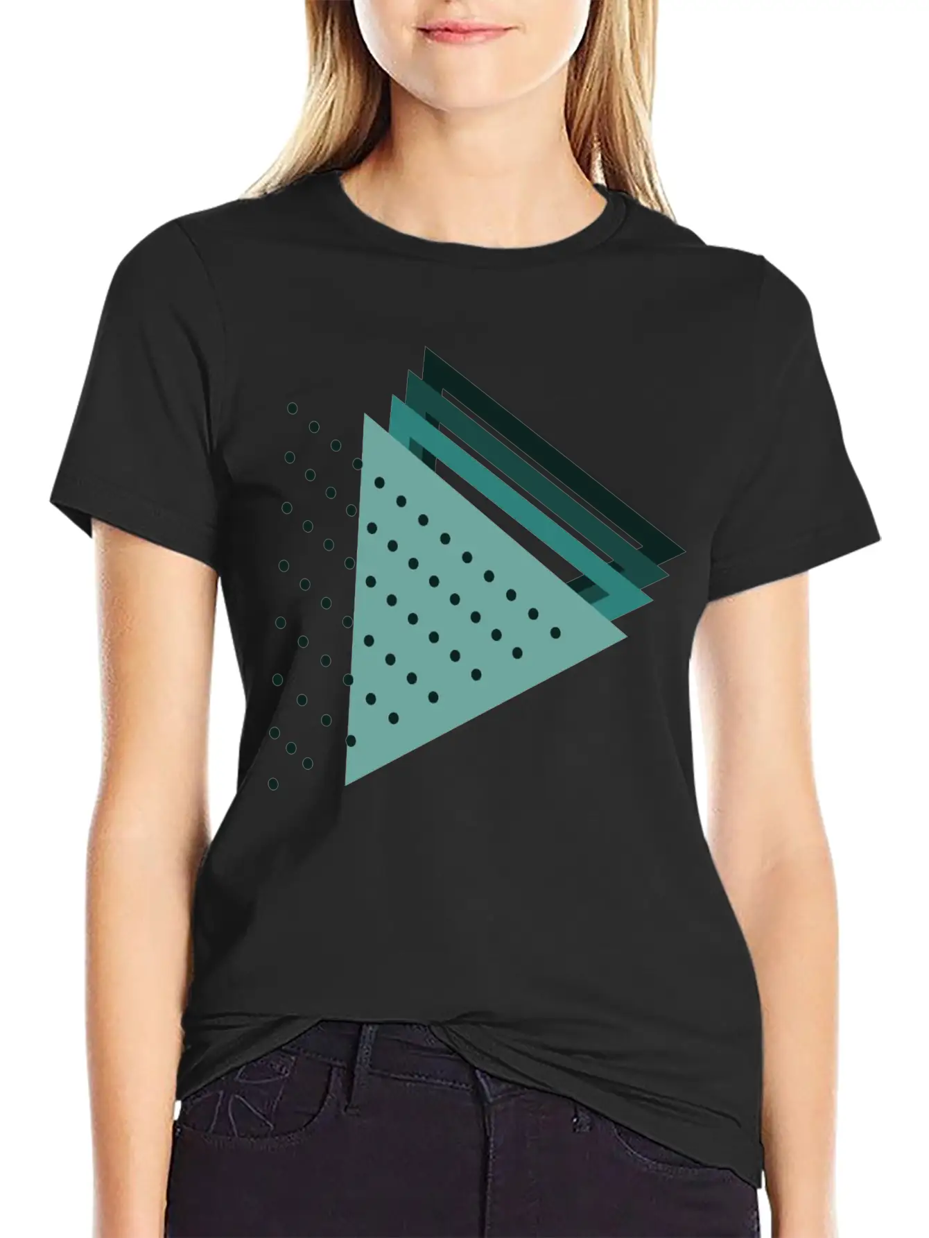 Triangles Abstract Art Stylish Everyday T-Shirt – Unisex Basic Cotton Tee
