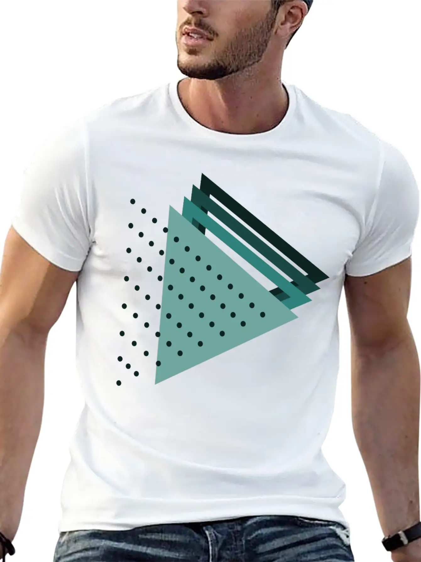 Triangles Abstract Art Stylish Everyday T-Shirt – Unisex Basic Cotton Tee