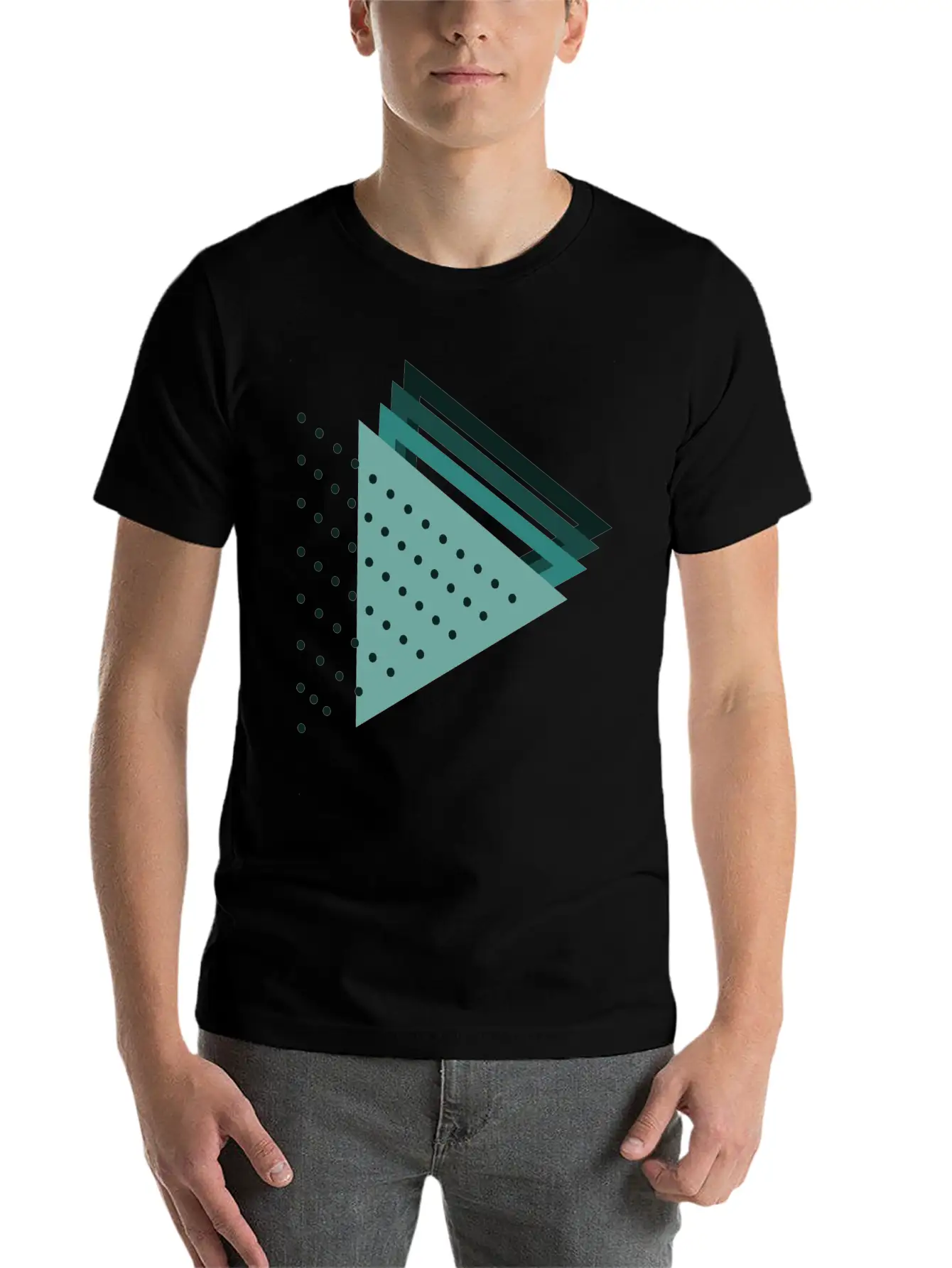 Triangles Abstract Art Stylish Everyday T-Shirt – Unisex Basic Cotton Tee