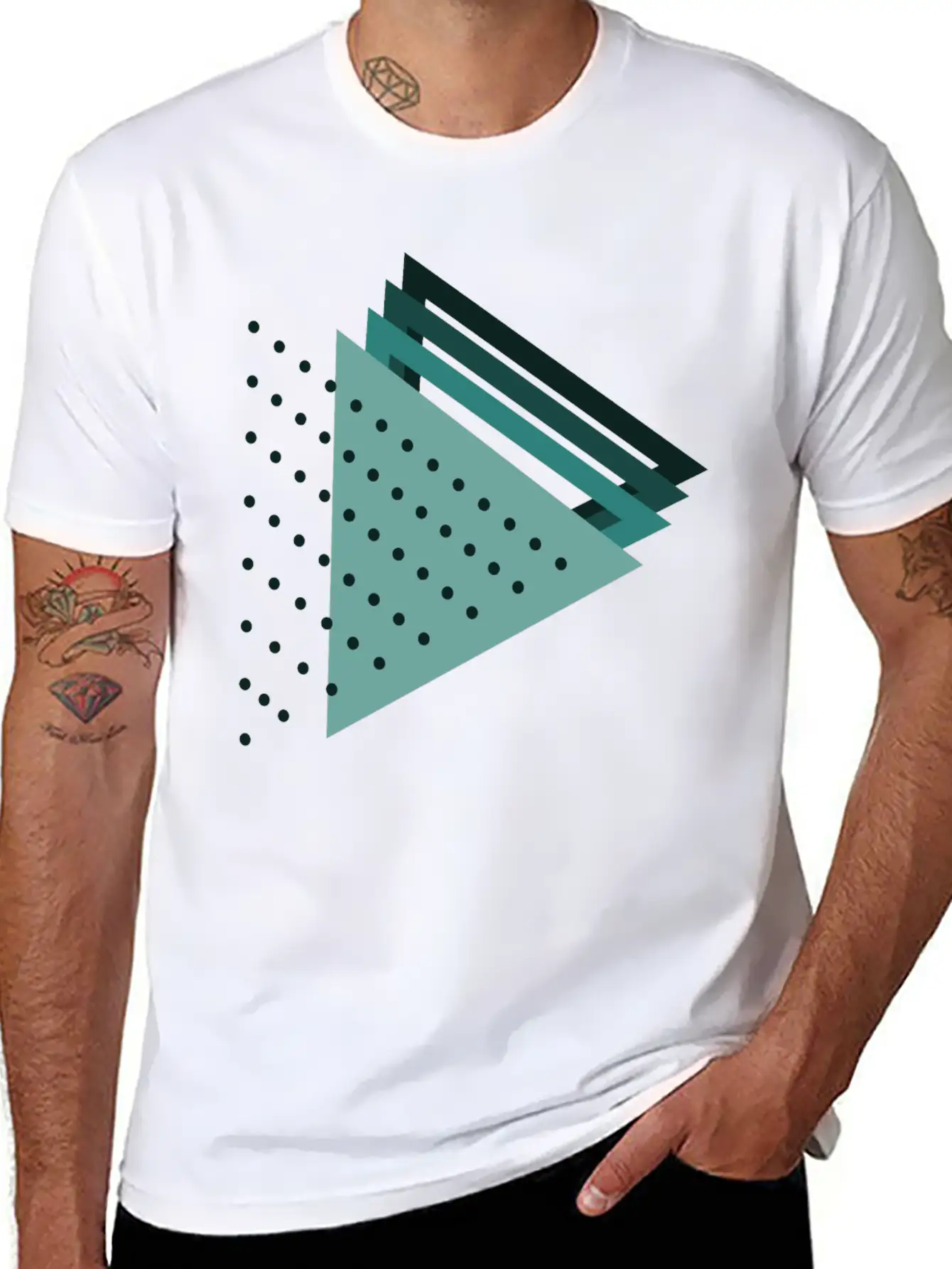 Triangles Abstract Art Stylish Everyday T-Shirt – Unisex Basic Cotton Tee