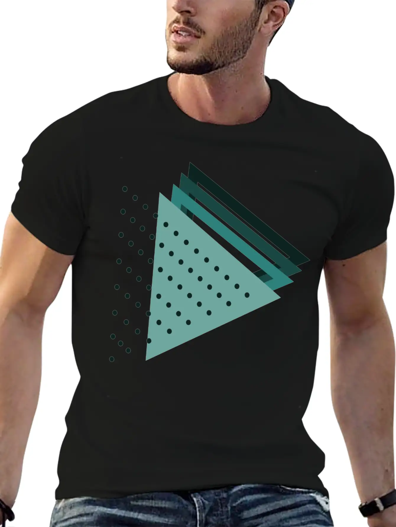 Triangles Abstract Art Stylish Everyday T-Shirt – Unisex Basic Cotton Tee