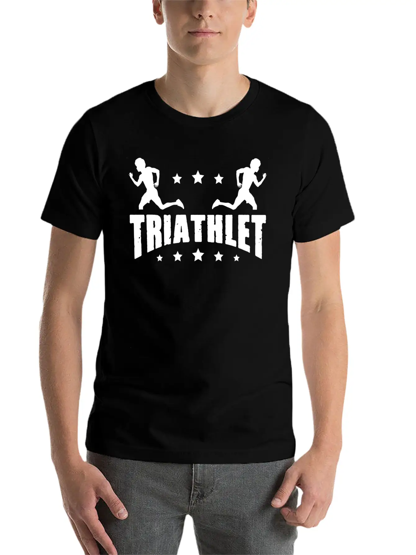 Triathlete Runner Swimmer Cyclist Sport Swimming C Stylish Everyday T-Shirt – Unisex Basic Cotton Tee