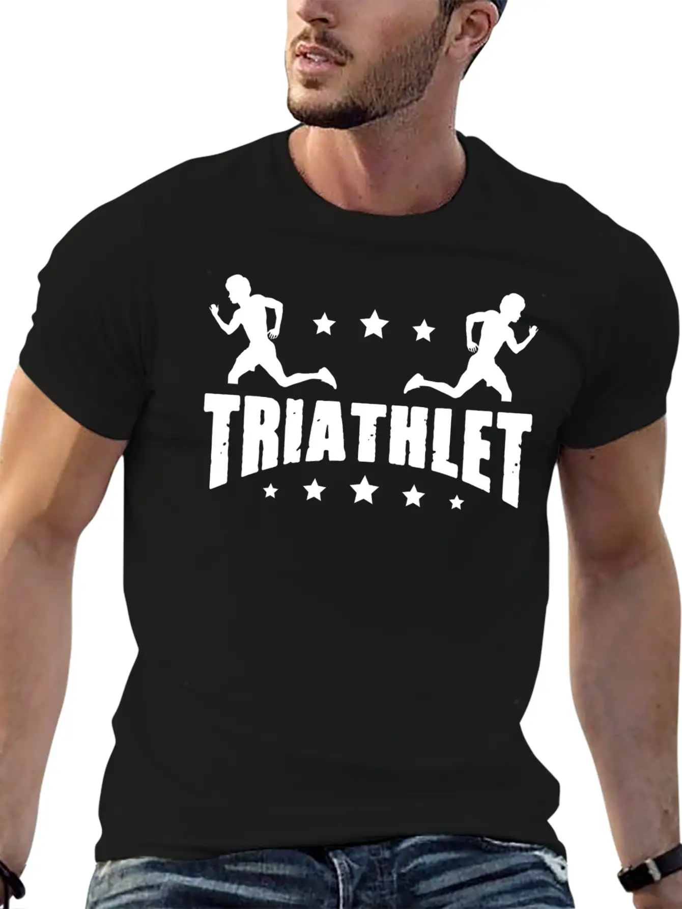 Triathlete Runner Swimmer Cyclist Sport Swimming C Stylish Everyday T-Shirt – Unisex Basic Cotton Tee