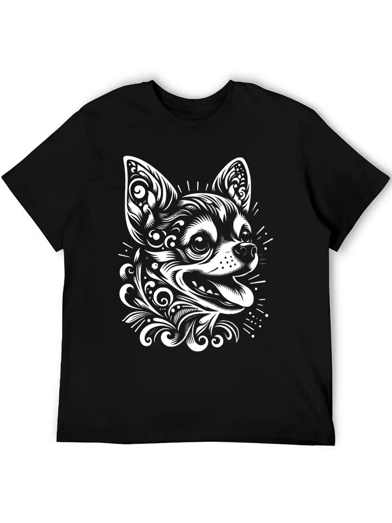 Tribal Chihuahua Core Unisex Short Sleeve Soft Cotton T-Shirt – Casual Everyday Wear