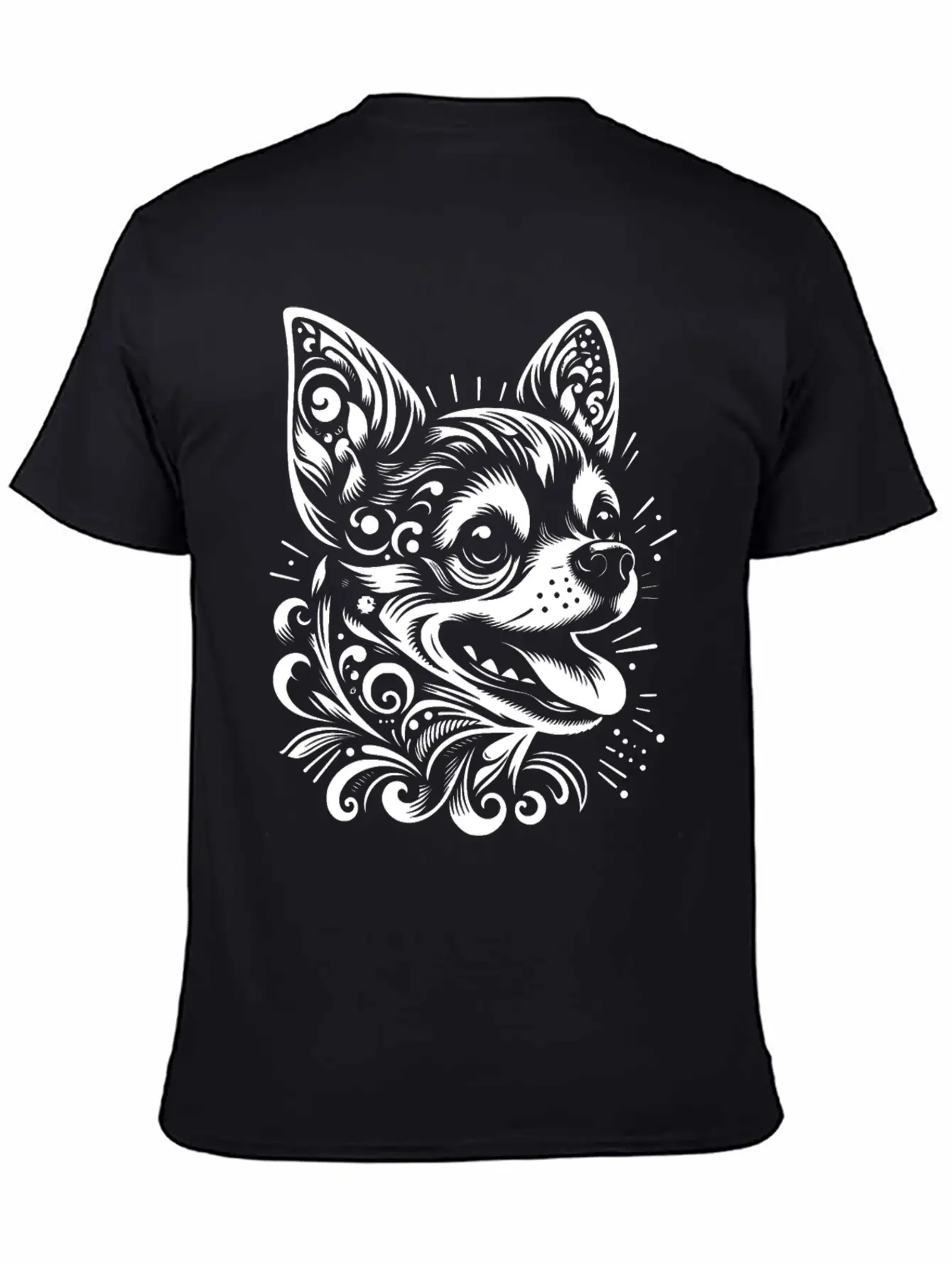 Tribal Chihuahua Core Unisex Short Sleeve Soft Cotton T-Shirt – Casual Everyday Wear