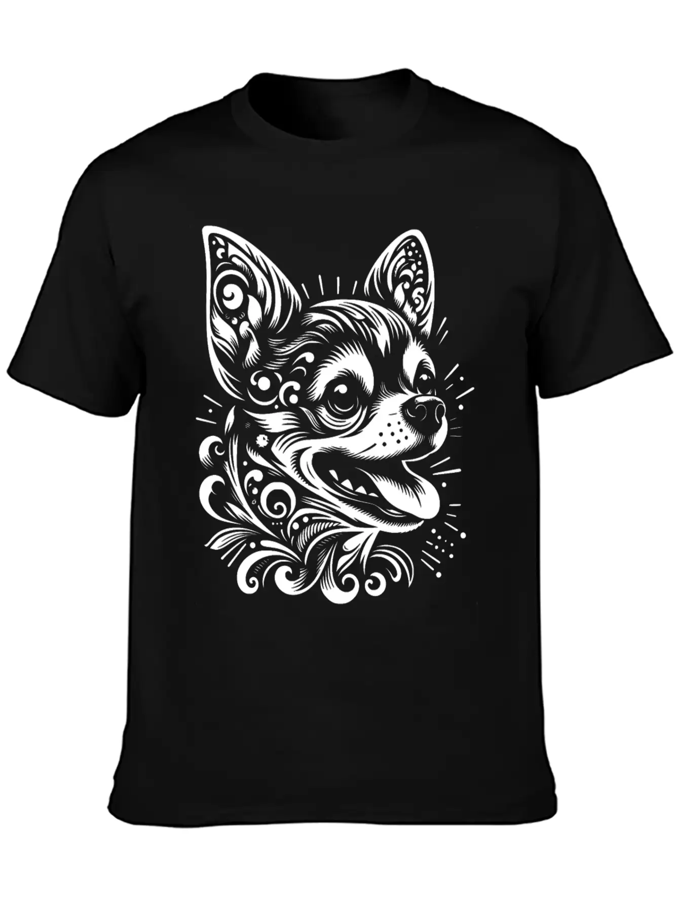 Tribal Chihuahua Core Unisex Short Sleeve Soft Cotton T-Shirt – Casual Everyday Wear