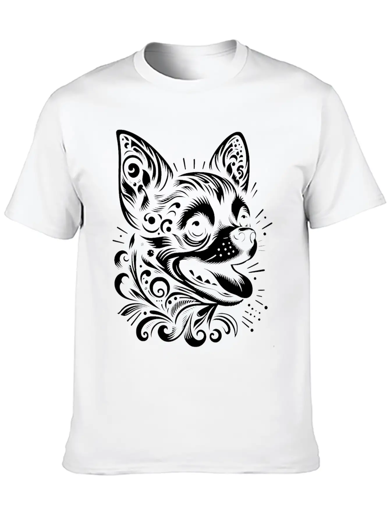 Tribal Chihuahua Core Unisex Short Sleeve Soft Cotton T-Shirt – Casual Everyday Wear