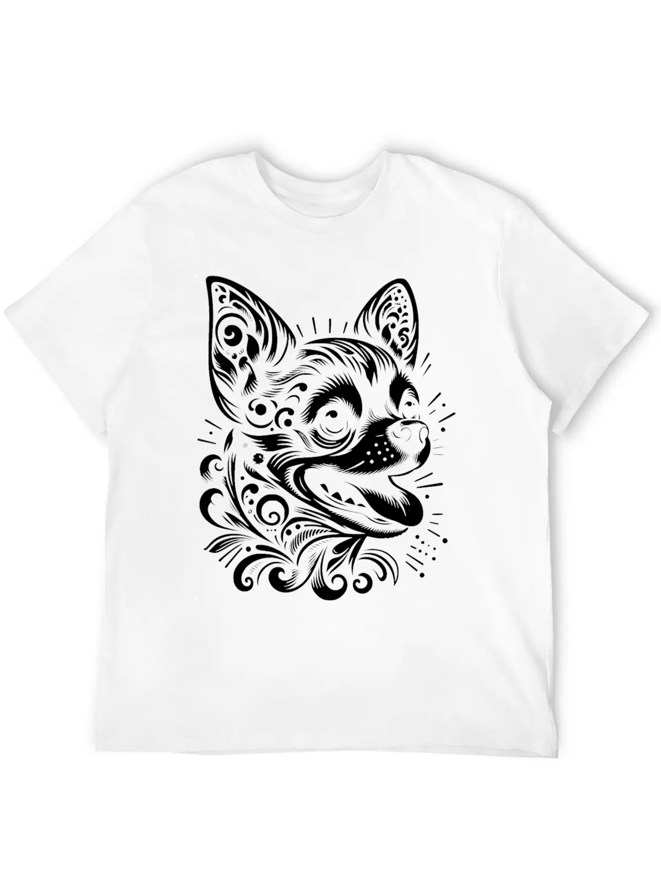Tribal Chihuahua Core Unisex Short Sleeve Soft Cotton T-Shirt – Casual Everyday Wear