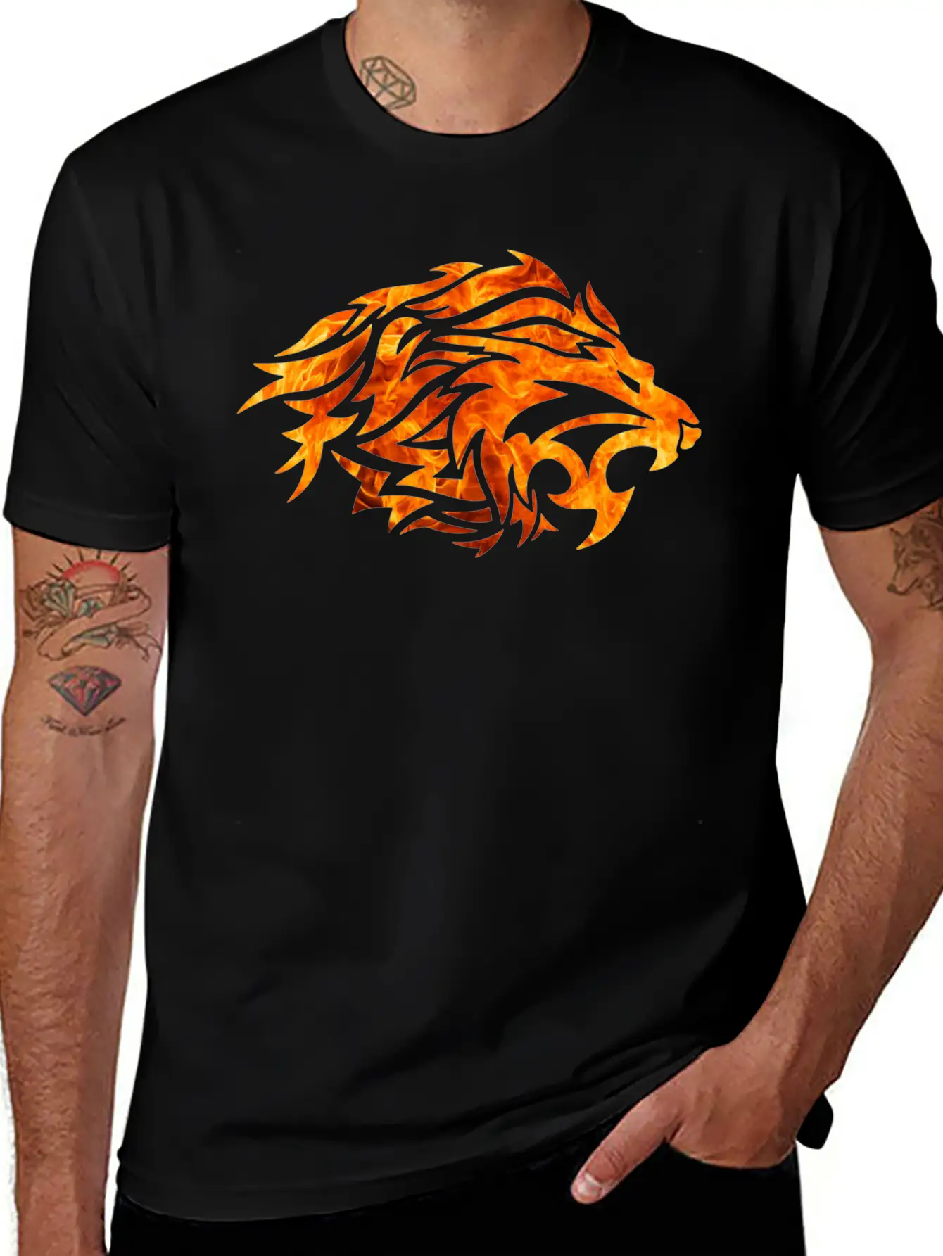 Tribal Fire Lion Timeless Short Sleeve Tee – Comfy And Minimalist Design