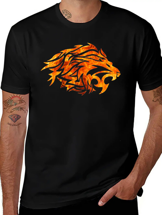 Tribal Fire Lion Timeless Short Sleeve Tee – Comfy And Minimalist Design