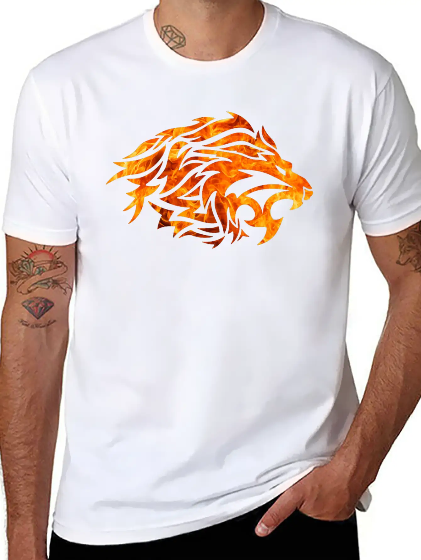 Tribal Fire Lion Timeless Short Sleeve Tee – Comfy And Minimalist Design