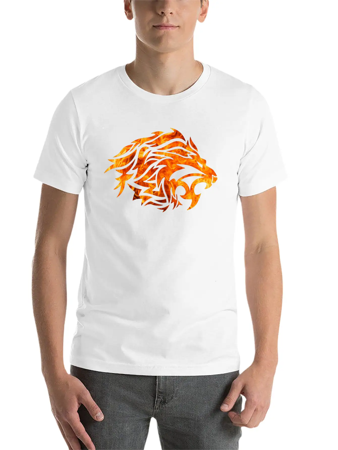 Tribal Fire Lion Timeless Short Sleeve Tee – Comfy And Minimalist Design