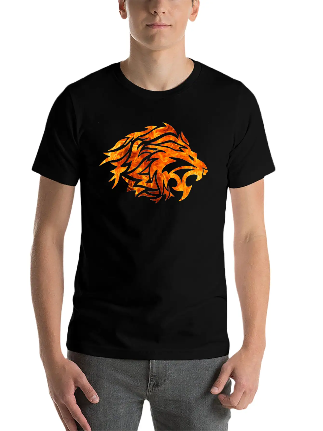 Tribal Fire Lion Timeless Short Sleeve Tee – Comfy And Minimalist Design