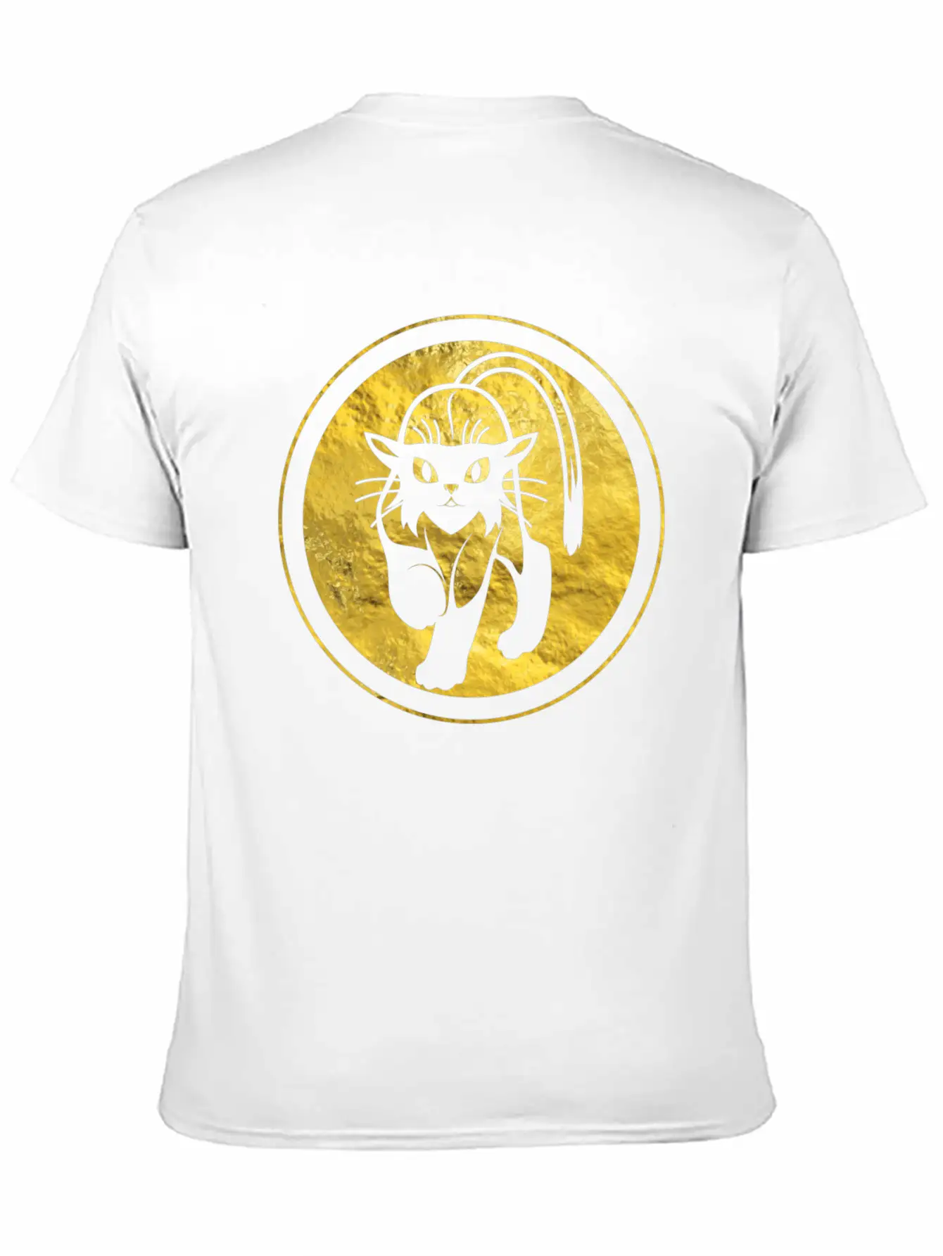 Tribal Gold Cat Unisex Short Sleeve Soft Cotton T-Shirt – Casual Everyday Wear