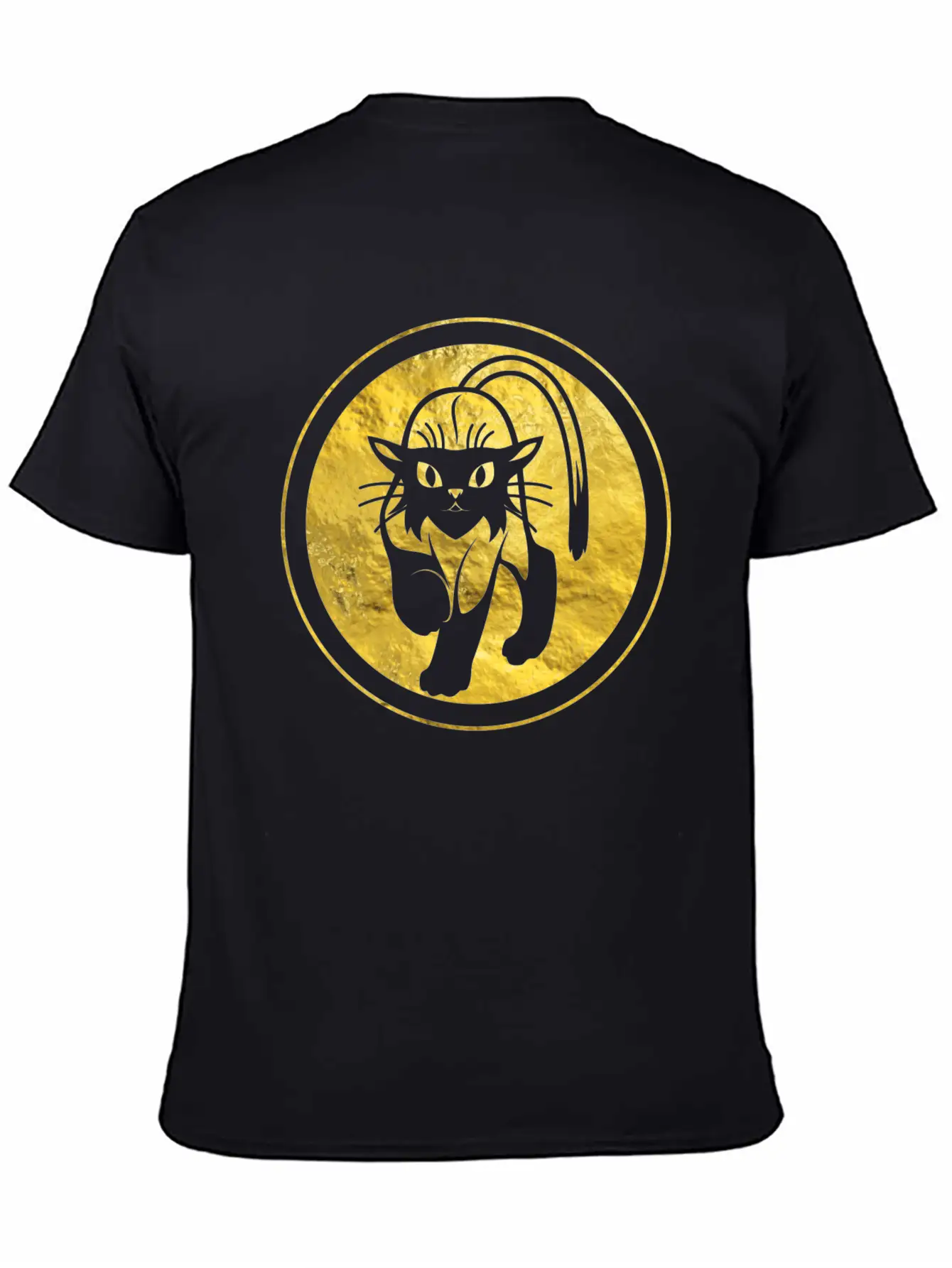 Tribal Gold Cat Unisex Short Sleeve Soft Cotton T-Shirt – Casual Everyday Wear