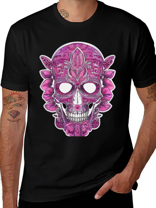Tribal Pink Mexican Skull Relaxed Everyday Tee – Lightweight And Durable Cotton