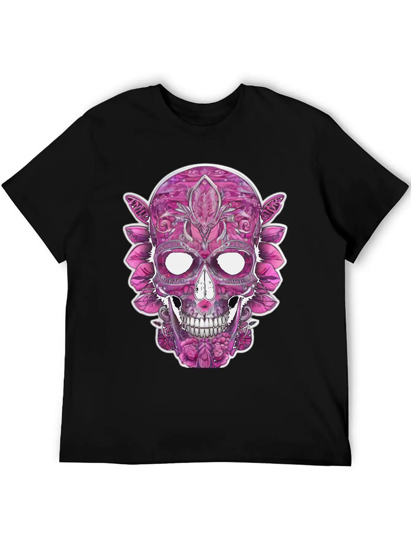 Tribal Pink Mexican Skull Relaxed Everyday Tee – Lightweight And Durable Cotton