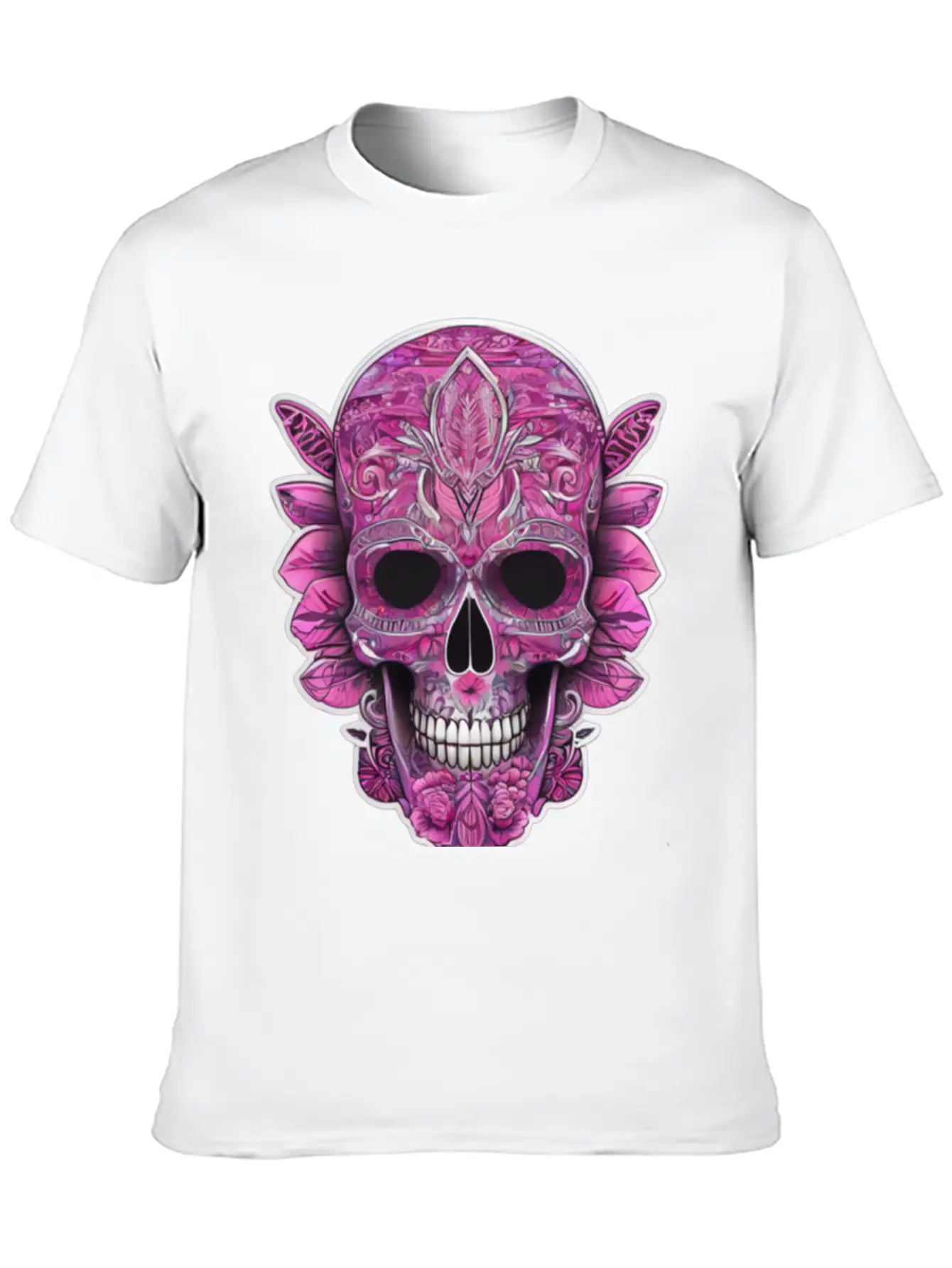 Tribal Pink Mexican Skull Relaxed Everyday Tee – Lightweight And Durable Cotton