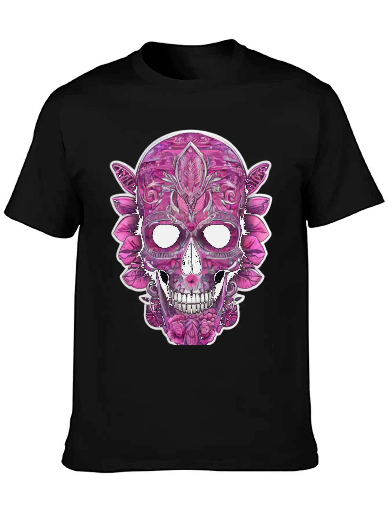 Tribal Pink Mexican Skull Relaxed Everyday Tee – Lightweight And Durable Cotton