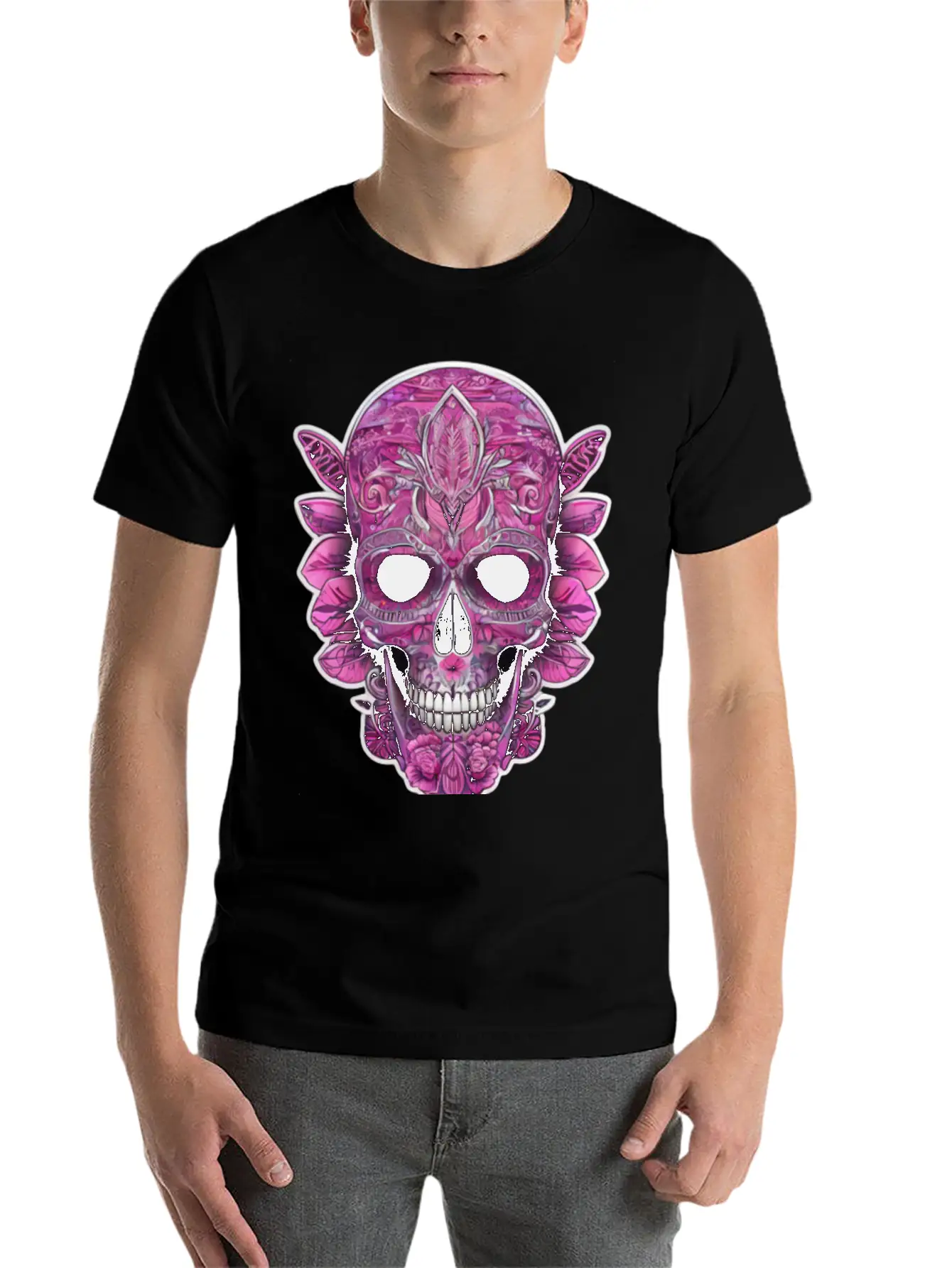 Tribal Pink Mexican Skull Relaxed Everyday Tee – Lightweight And Durable Cotton