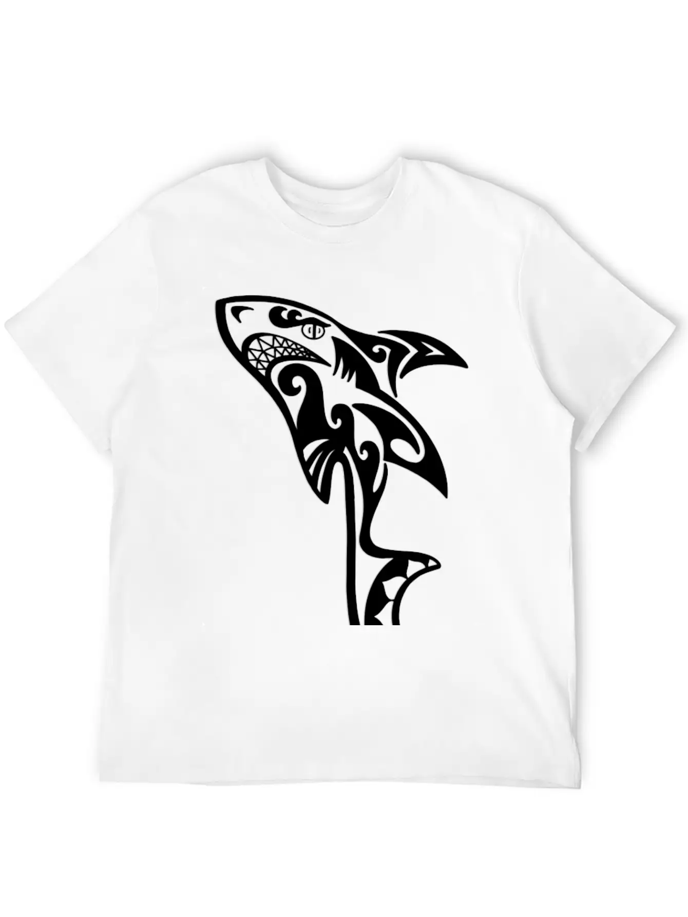 TRIBAL SHARK Unisex Short Sleeve Soft Cotton T-Shirt – Casual Everyday Wear