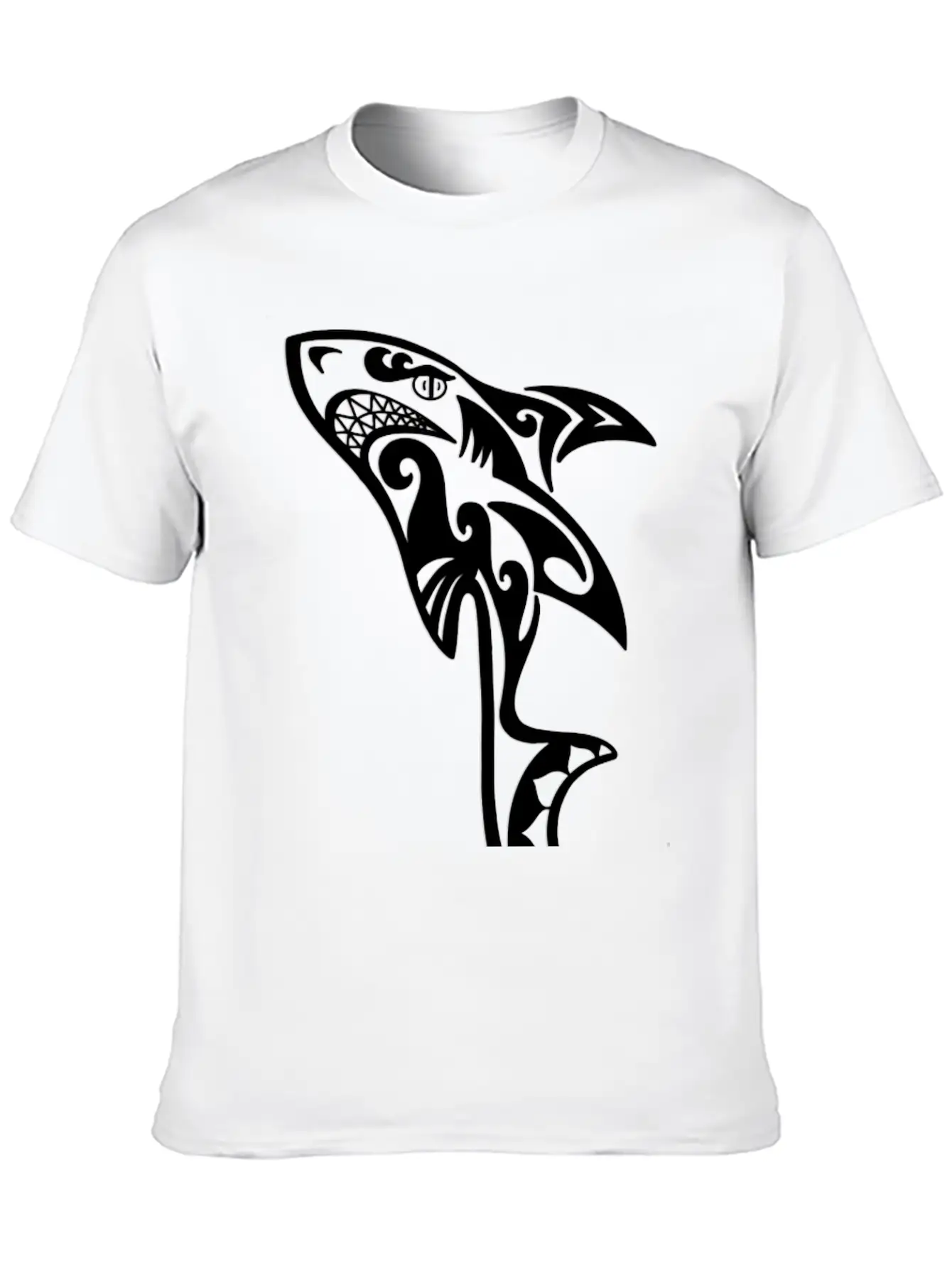 TRIBAL SHARK Unisex Short Sleeve Soft Cotton T-Shirt – Casual Everyday Wear