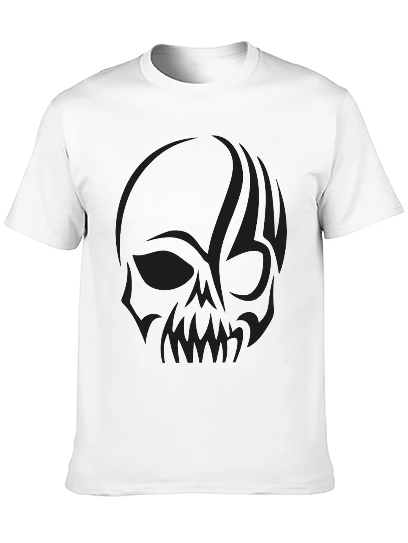 Tribal Skull Halloween Unisex Short Sleeve Soft Cotton T-Shirt – Casual Everyday Wear