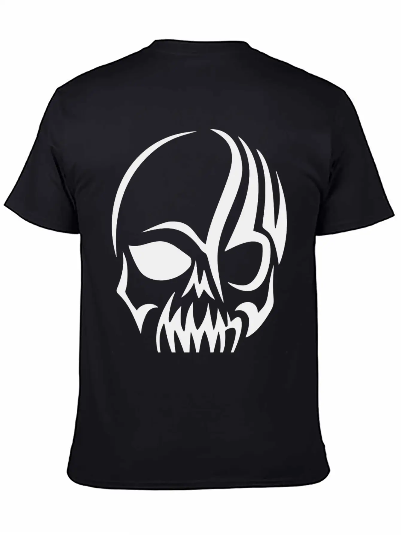 Tribal Skull Halloween Unisex Short Sleeve Soft Cotton T-Shirt – Casual Everyday Wear