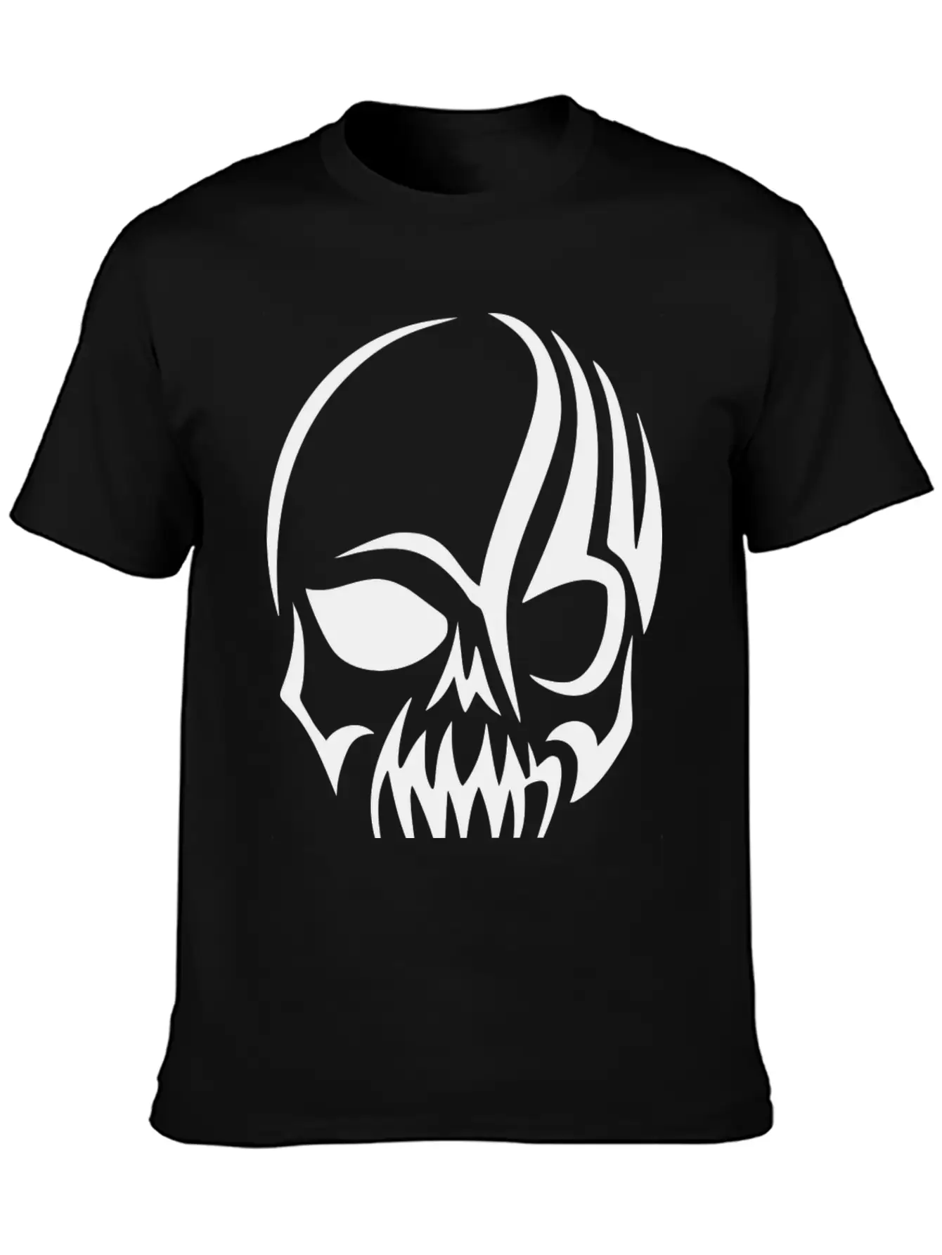 Tribal Skull Halloween Unisex Short Sleeve Soft Cotton T-Shirt – Casual Everyday Wear
