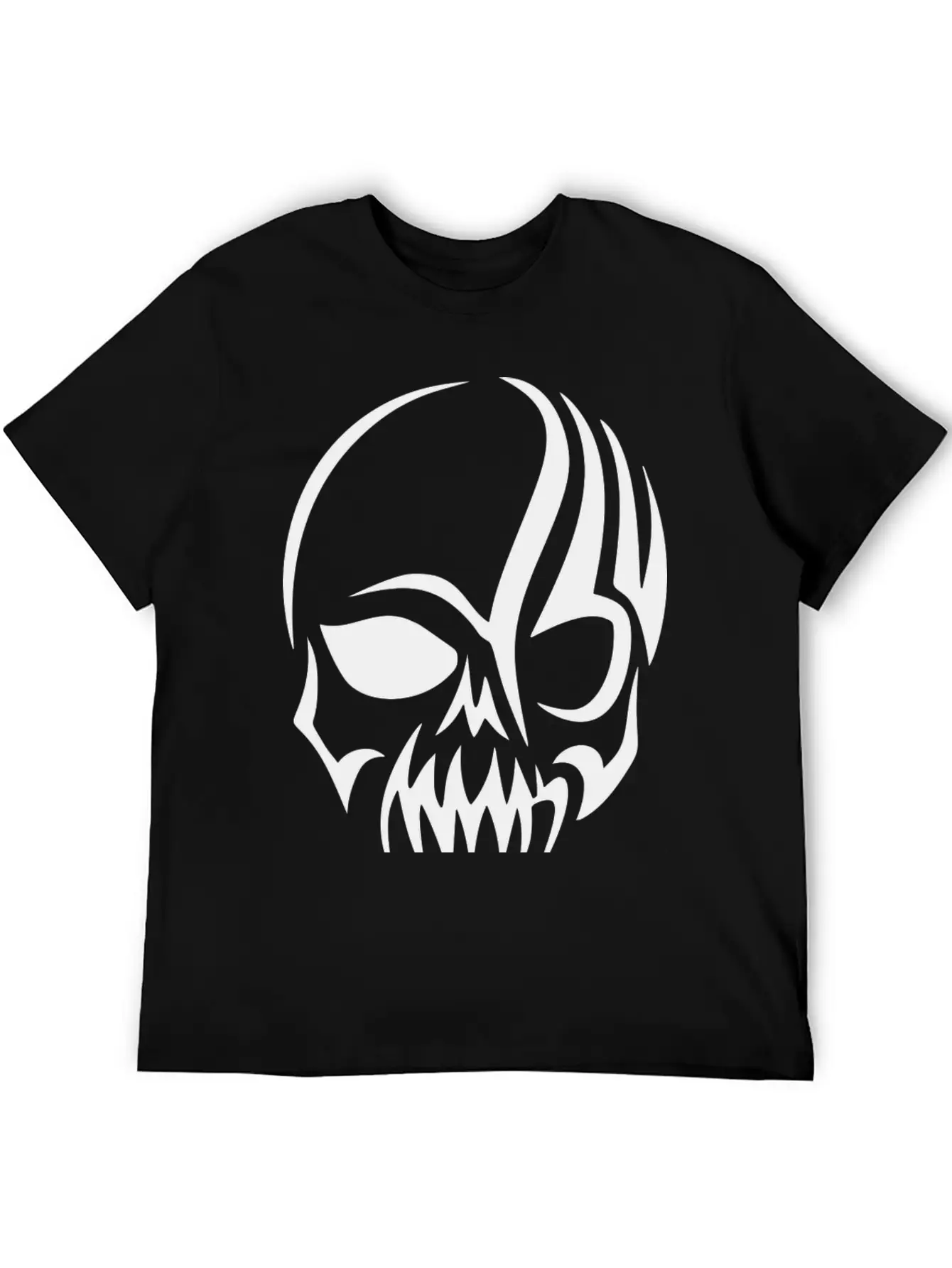 Tribal Skull Halloween Unisex Short Sleeve Soft Cotton T-Shirt – Casual Everyday Wear