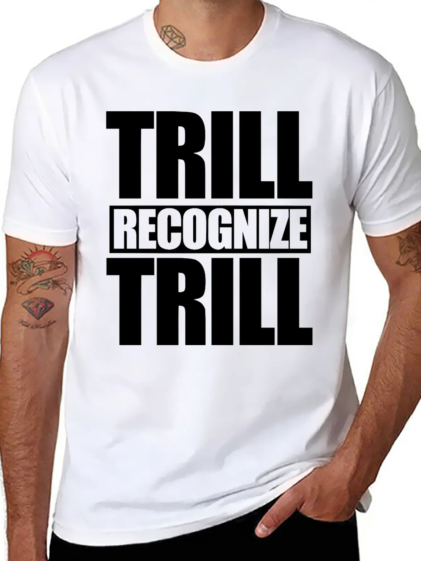 Trill Recognize Trill Comfortable Minimalist Graphic Tee – Summer Style Essential
